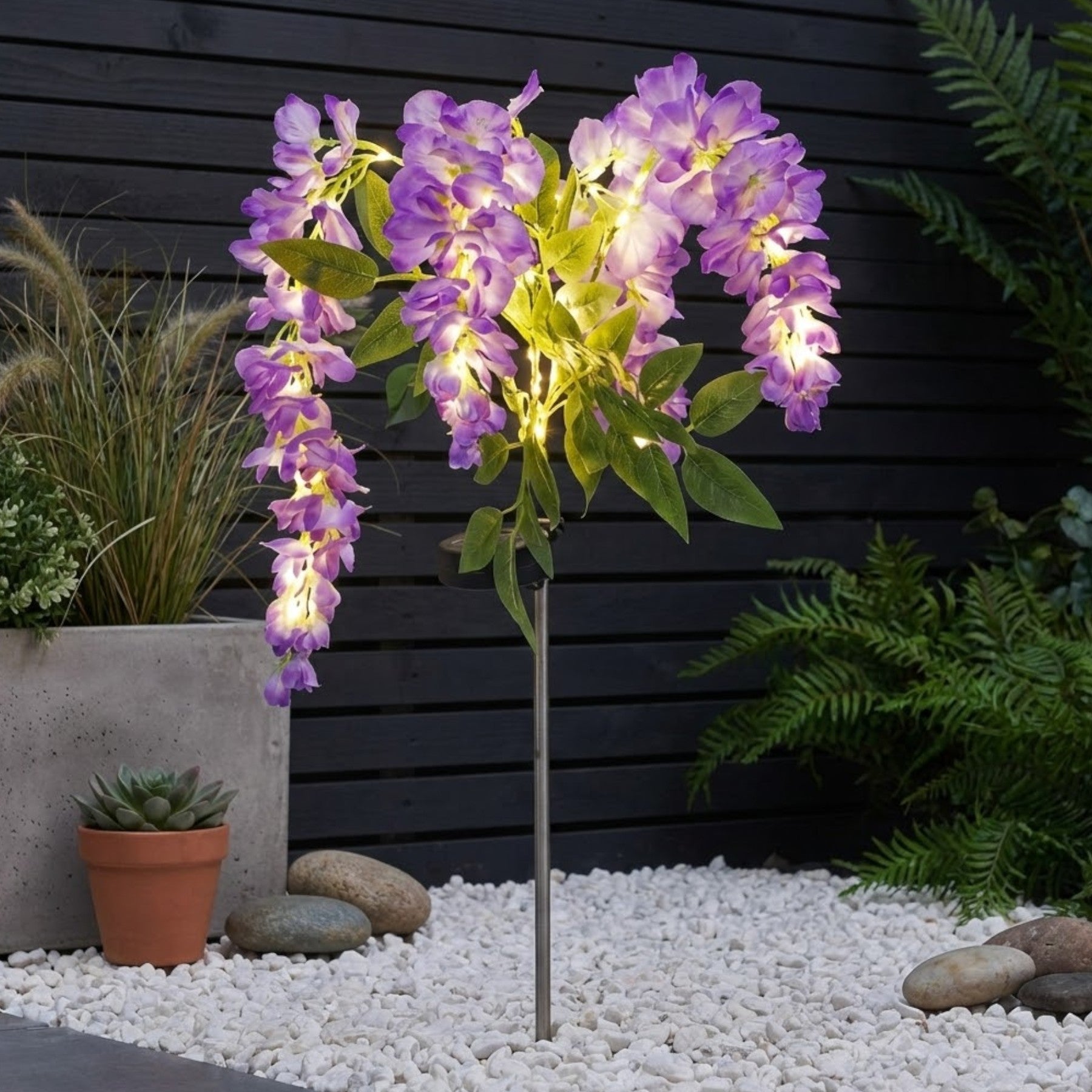 Lunaria Draping Wisteria Solar Stake Light