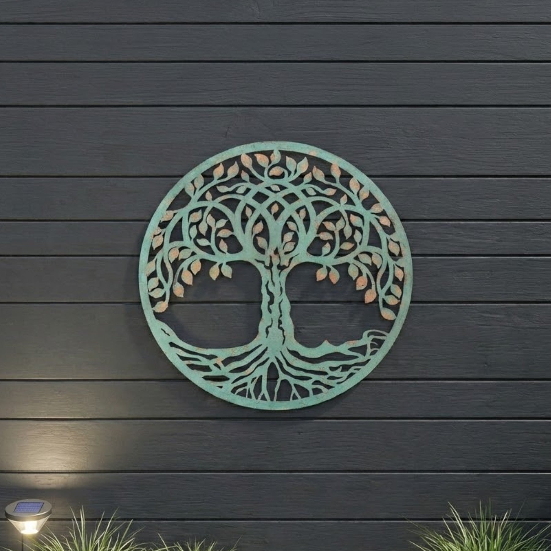 Verdigris Rustic Tree Of Life Garden Wall Art
