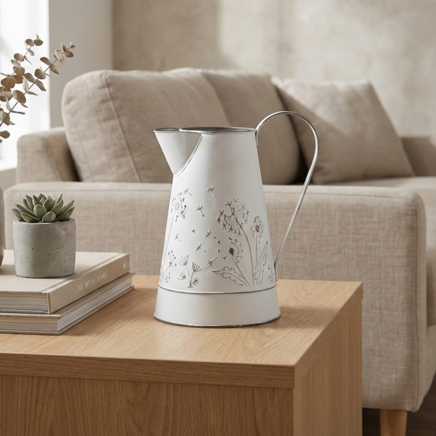 Relica Floral Blanc Decorative Jug Vase