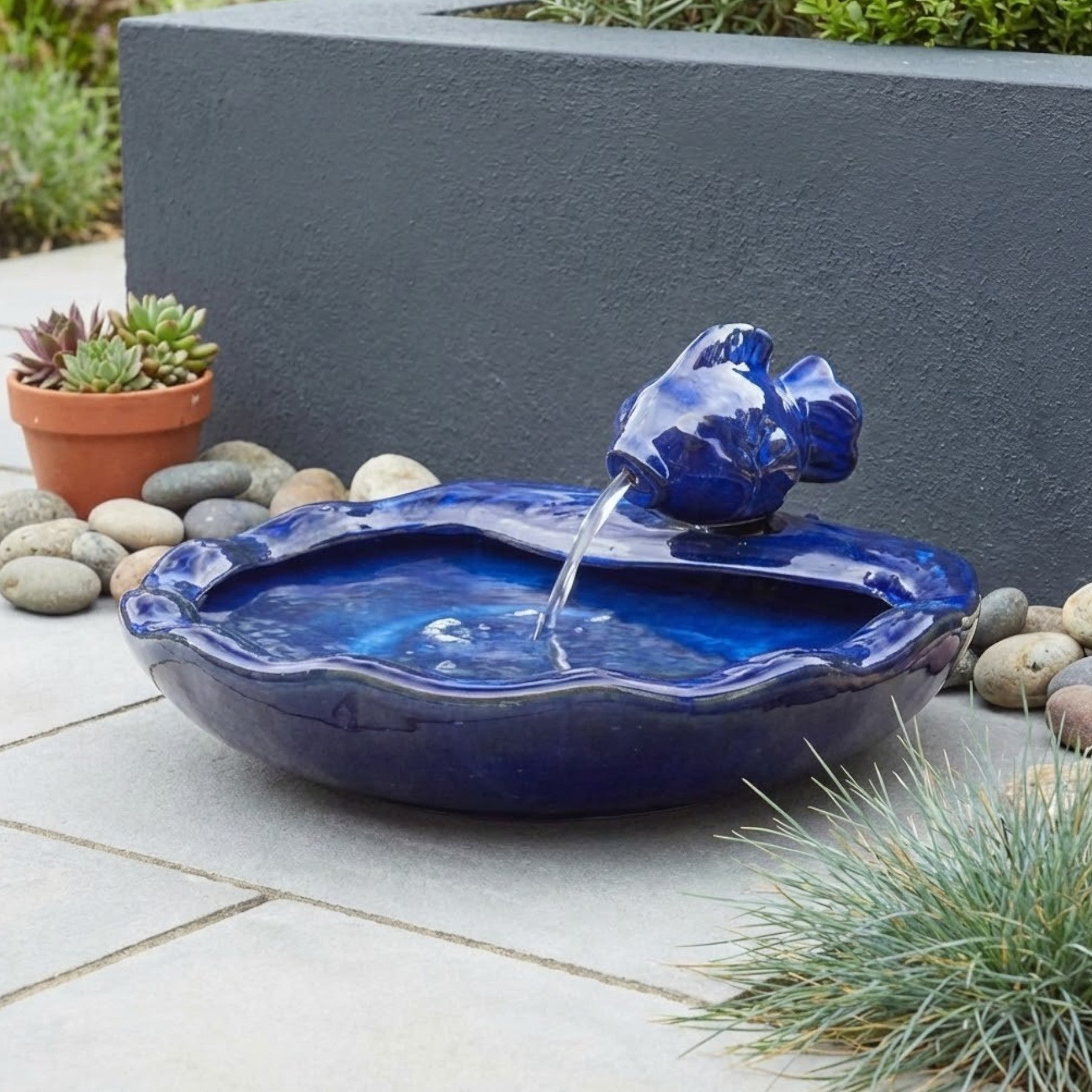 Aqua Ceramic Fish Water Feature Fountain