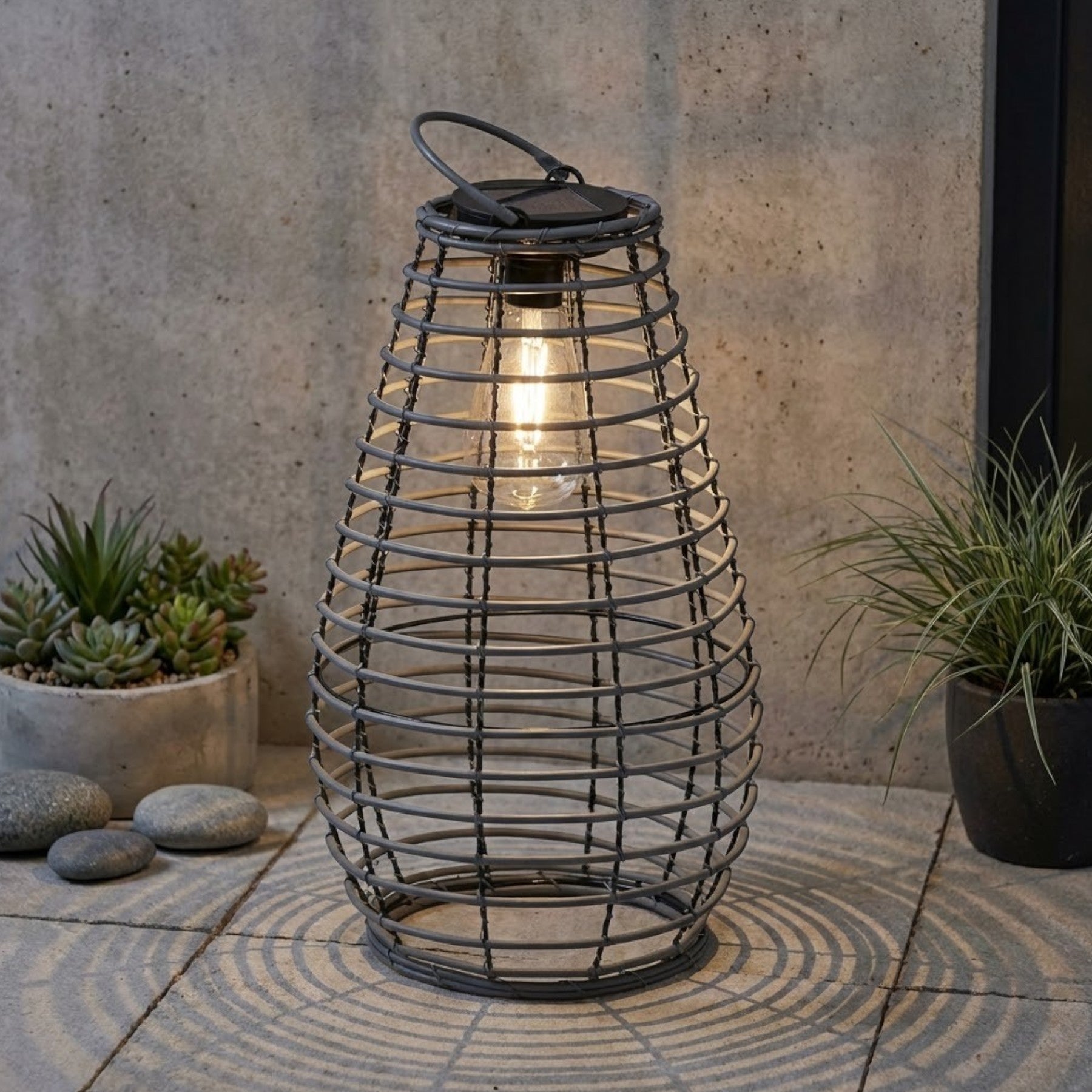 Slate Venus Bulb Solar Lantern