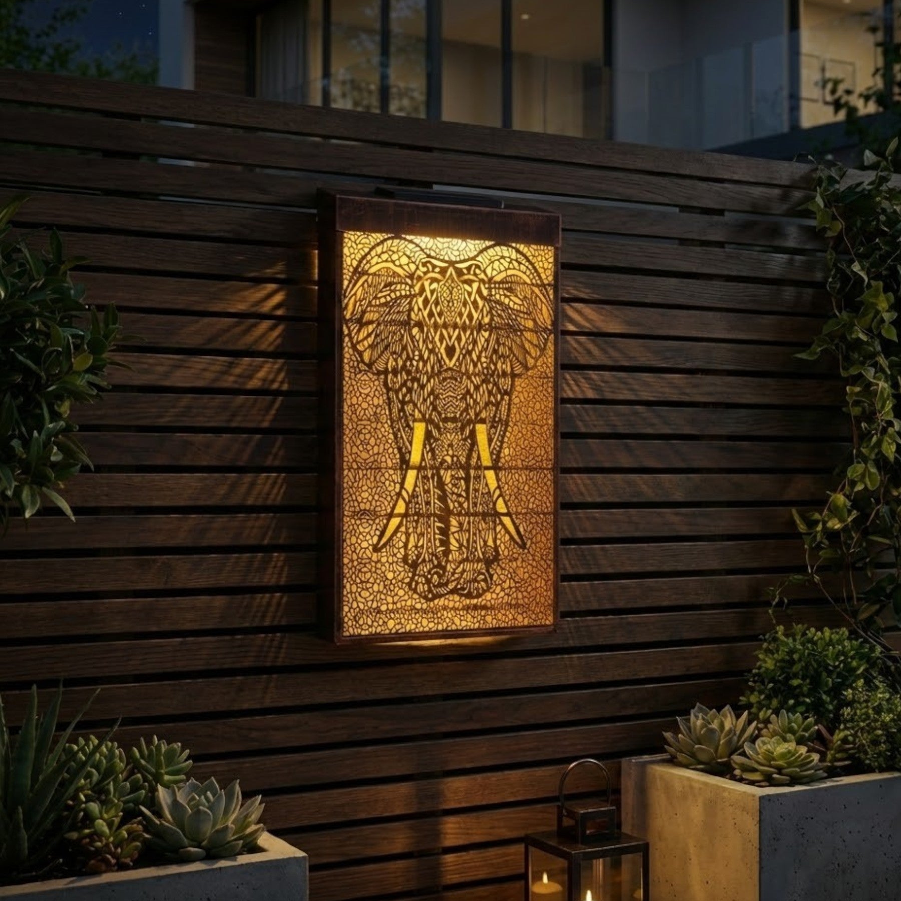 Lunaria Elephant Solar Panel Wall Art
