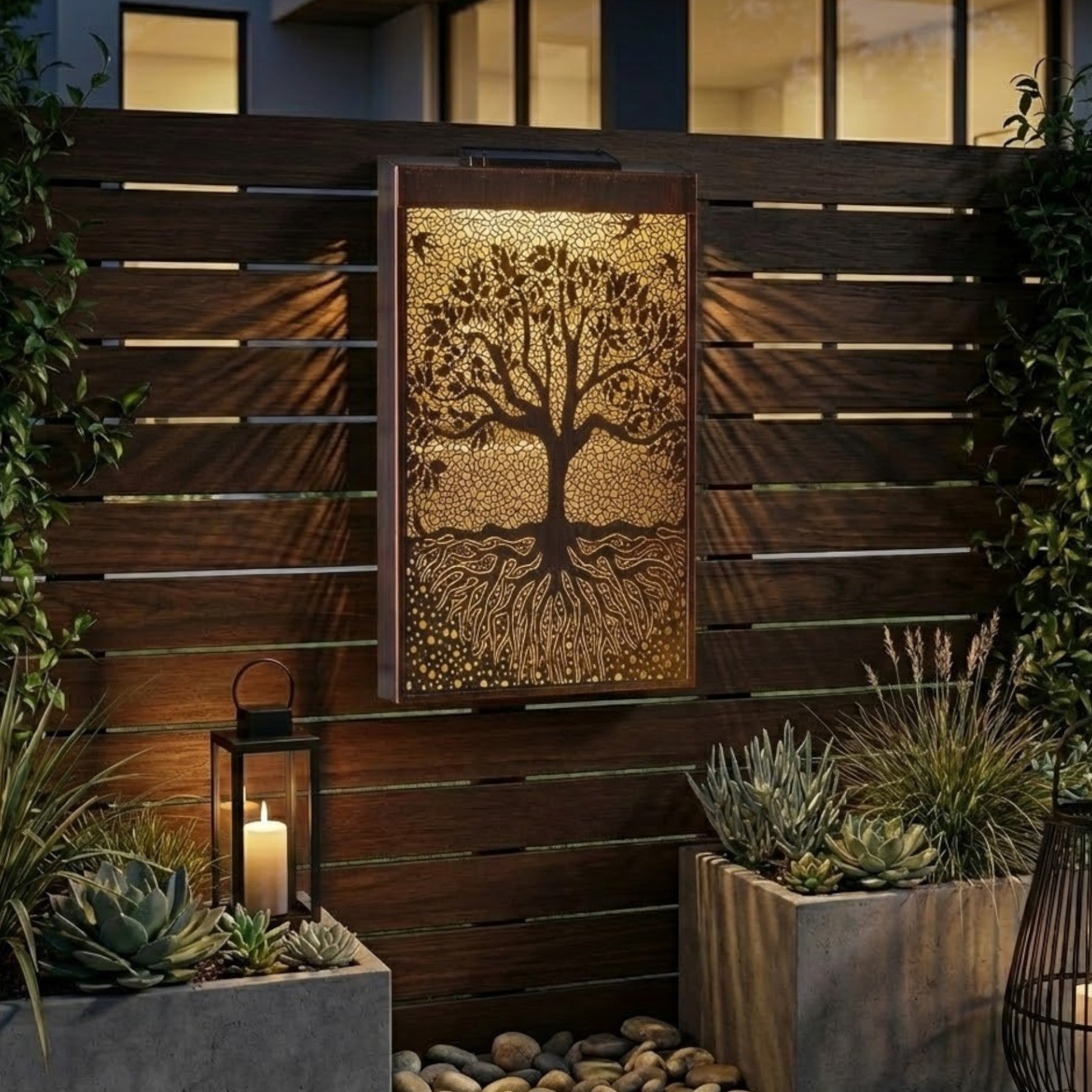 Lunaria Tree Of Life Solar Panel Wall Art