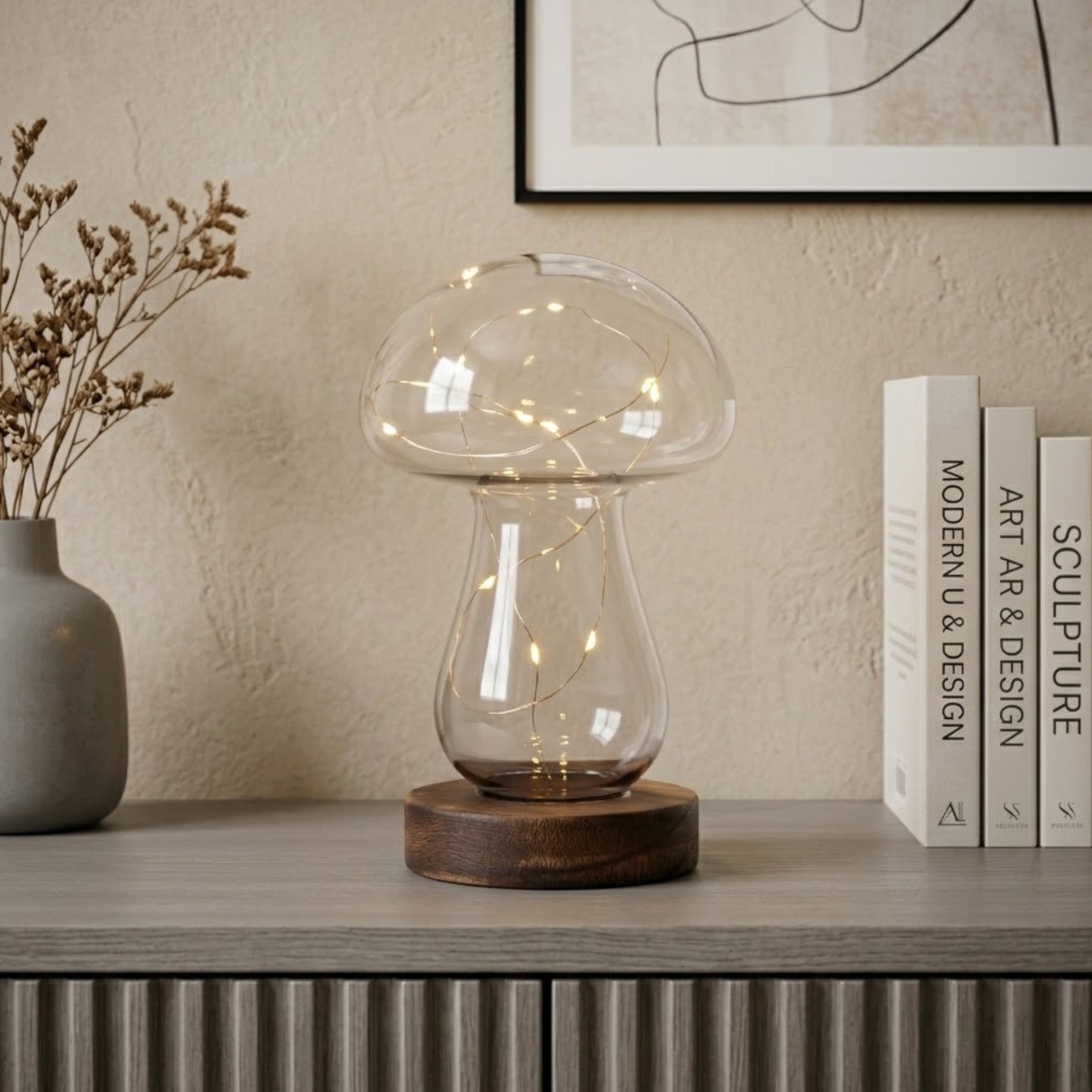 Relica Glass Mushroom LED Light