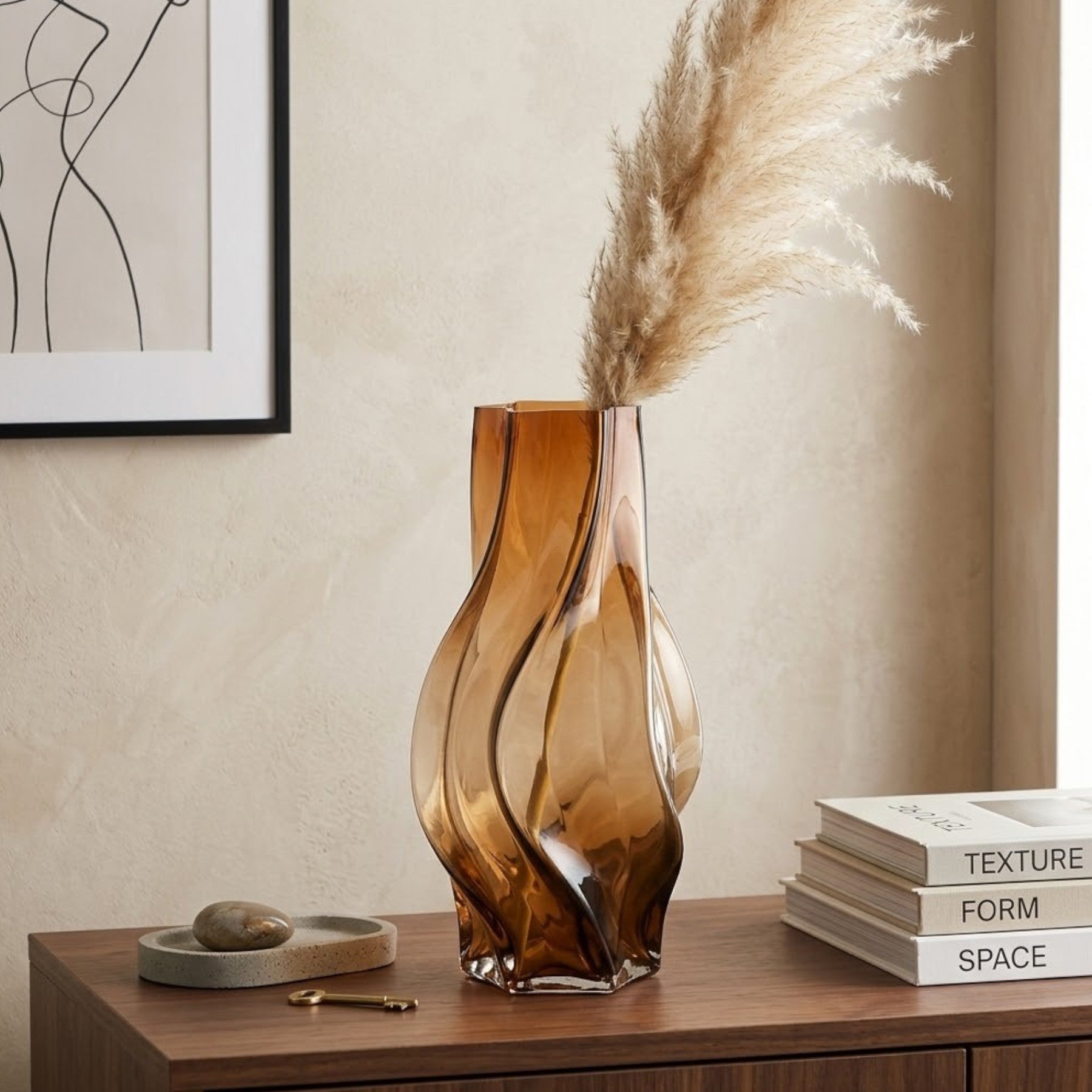 Botanical Mocha Swirl Style Vase