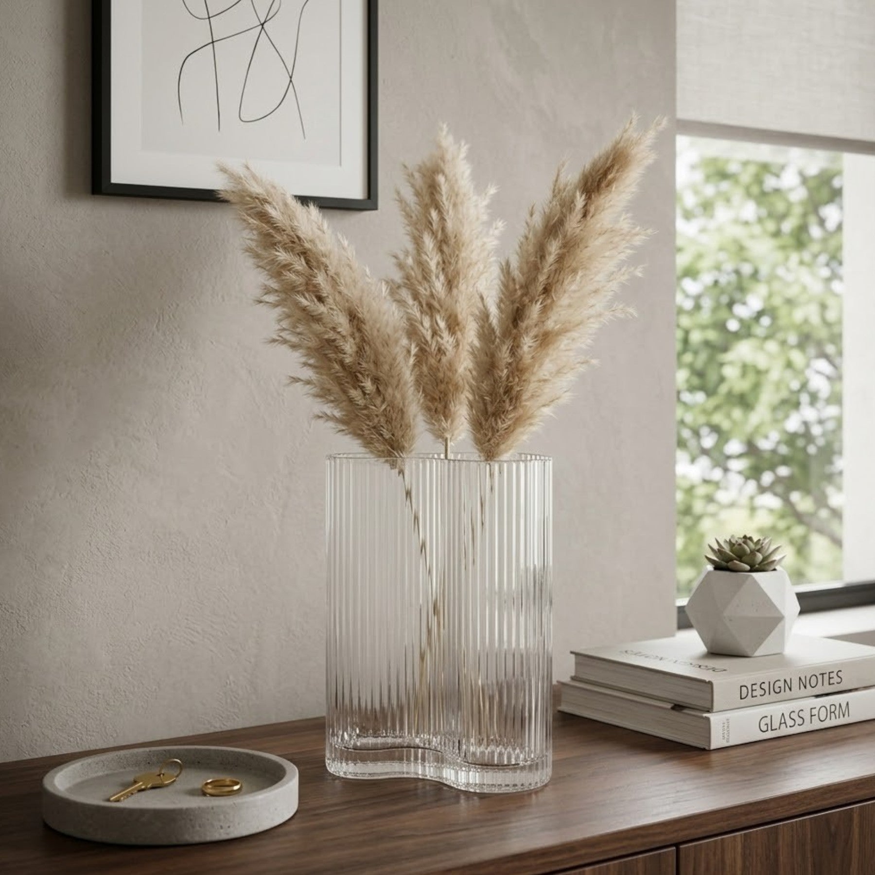 Maison Clear Ribbed Glass Vase