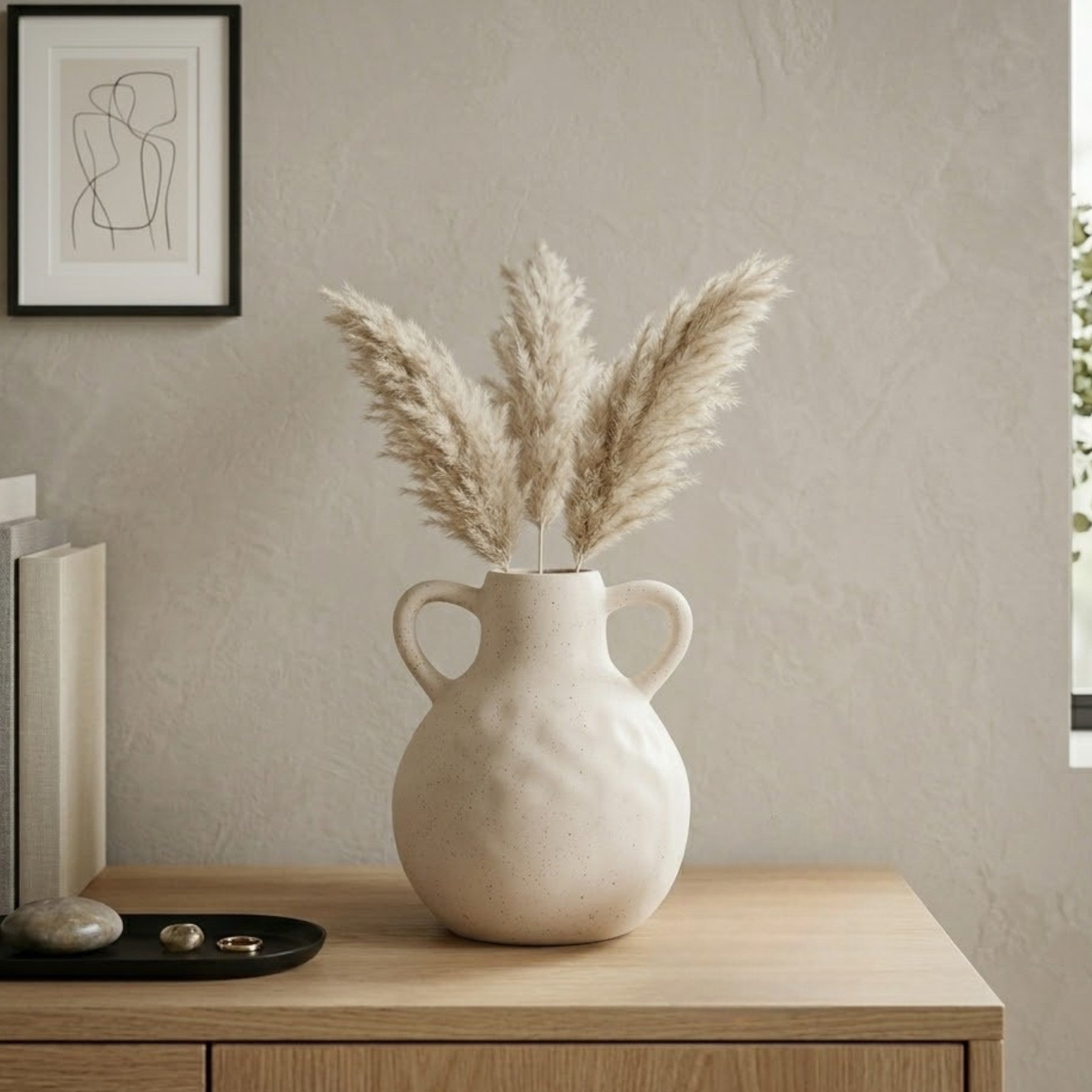 Scandi Dotted 2 Handles Vase