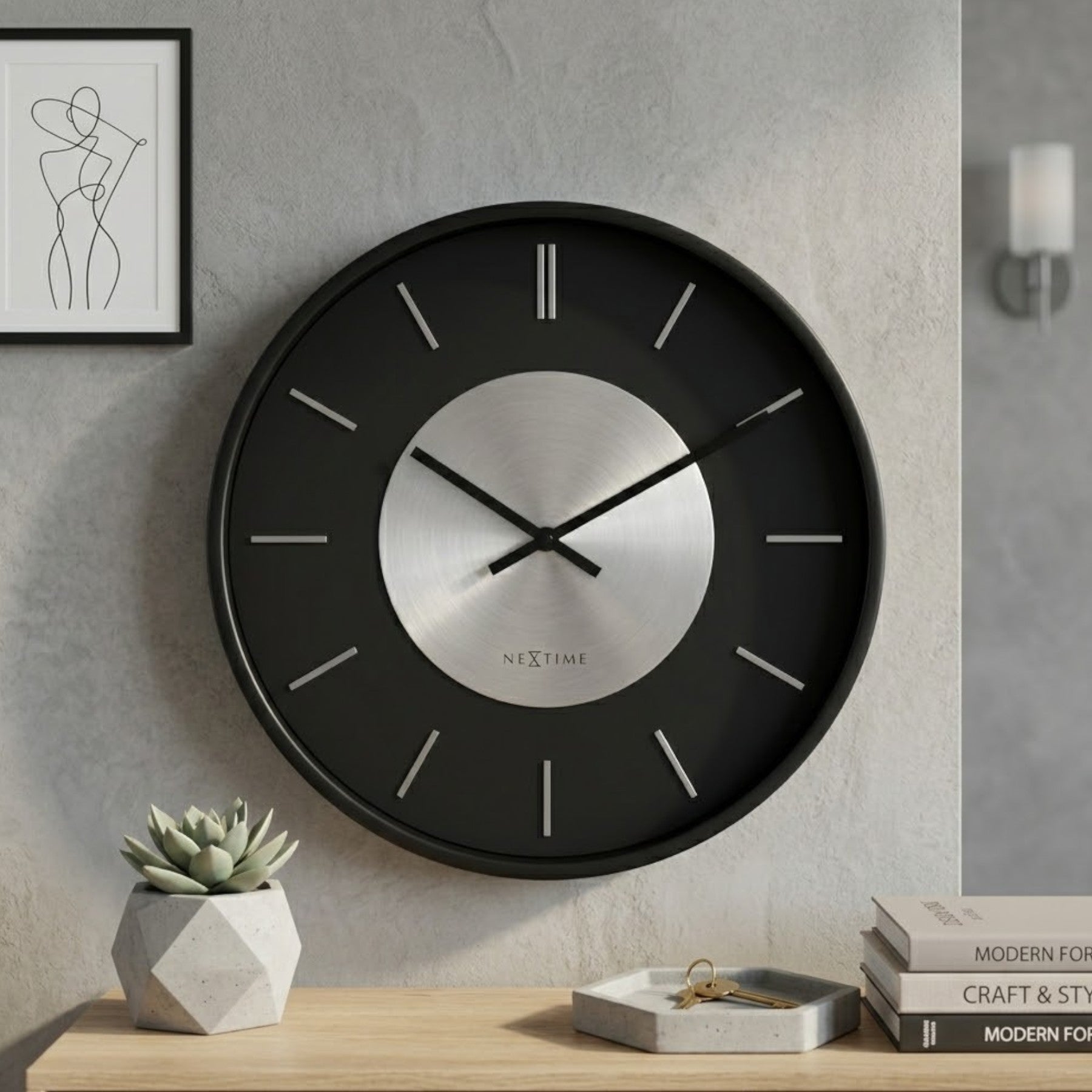 Relica Retro II Urban Silver Wall Clock