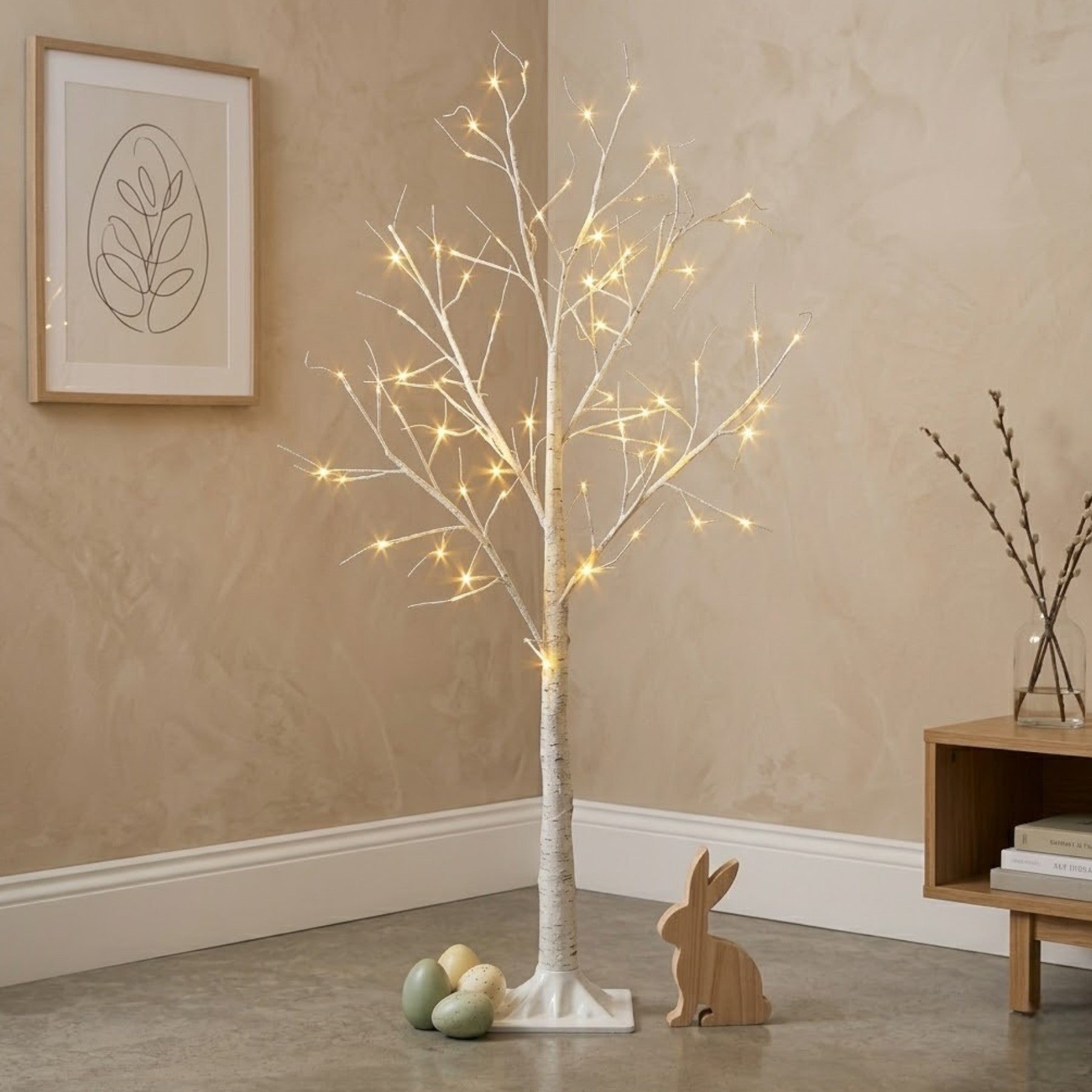 3ft Light Up LED Easter Birch Tree