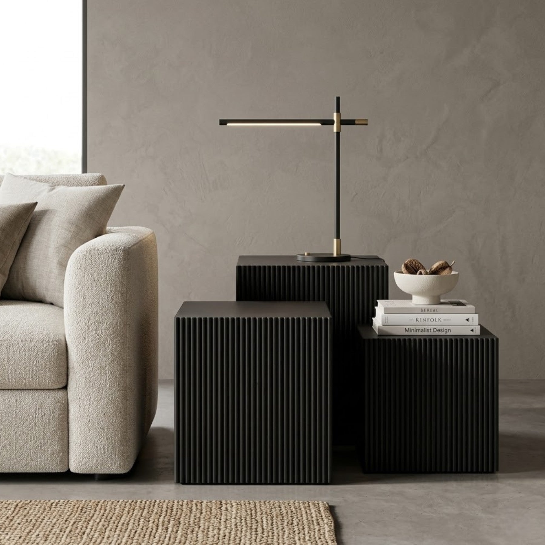 Trio Square Ribbed Urban Display Pedestals