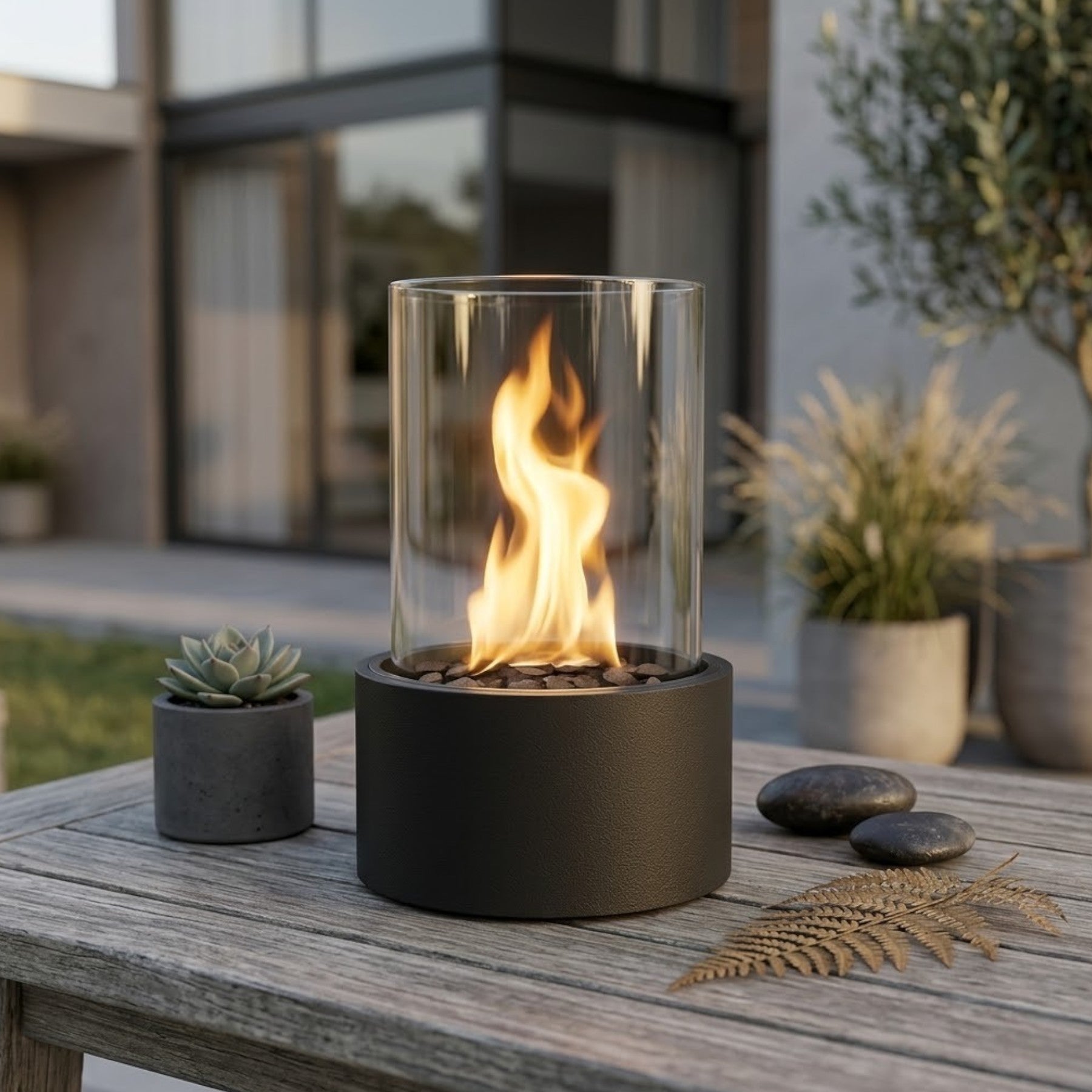 Lunaria Urban Round Table Fireplace