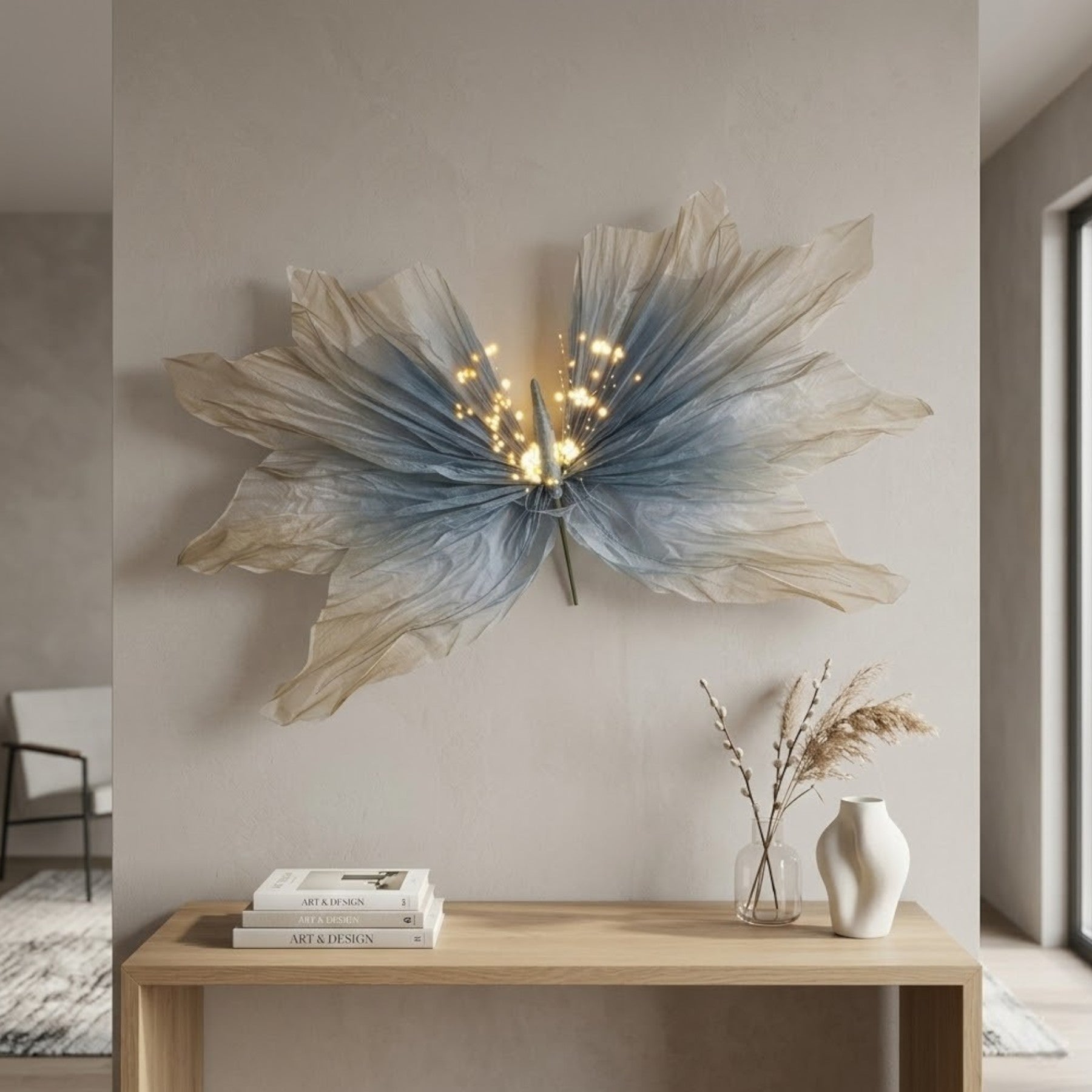 Lunaria Aurora Blue LED Butterfly Wall Light