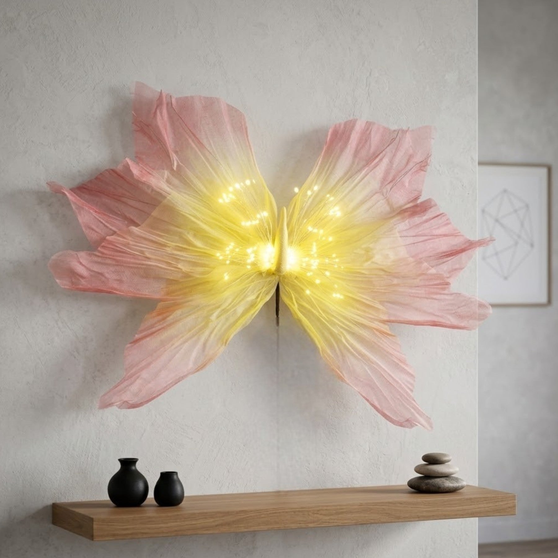 Lunaria Aurora Peach LED Butterfly Wall Light