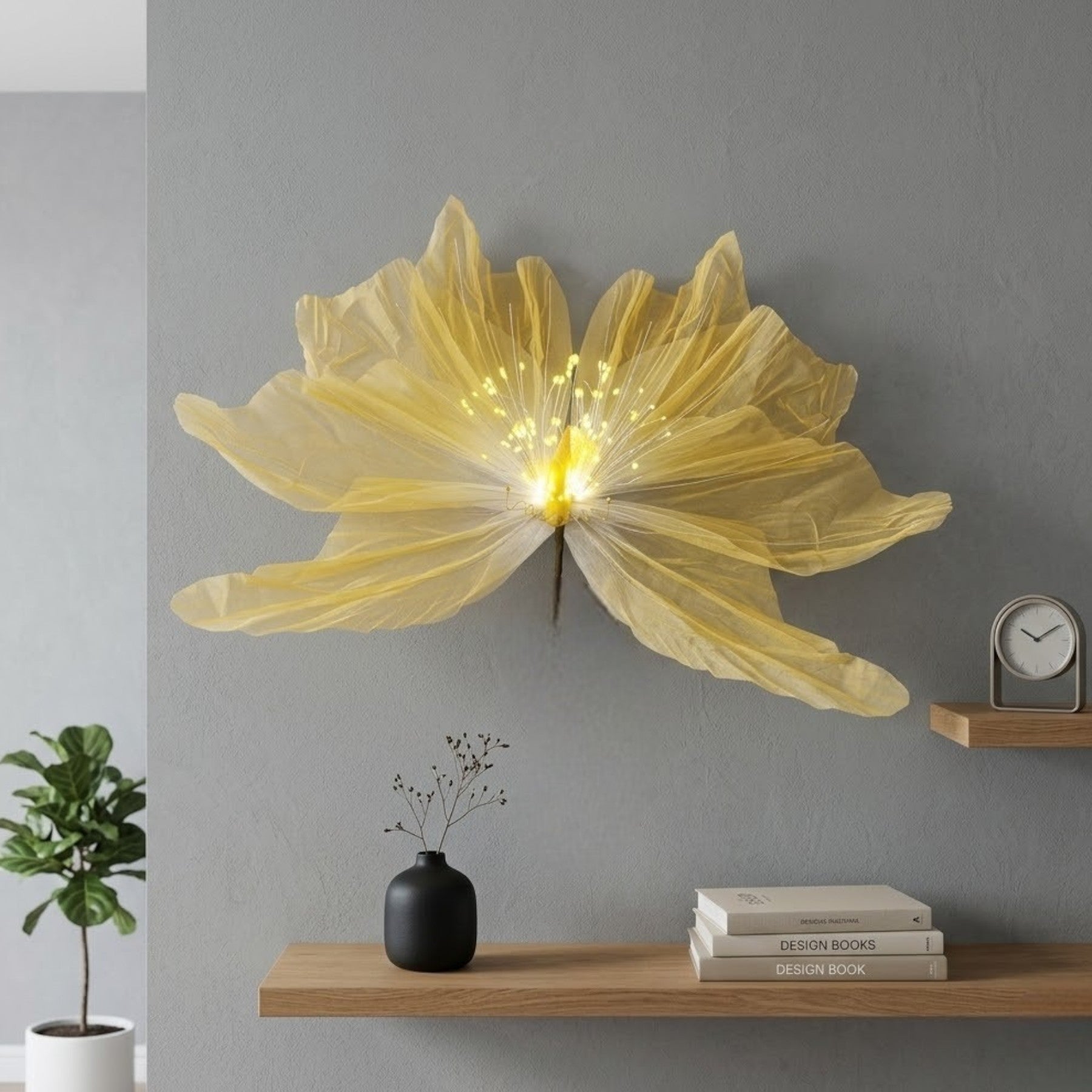 Lunaria Aurora Saffron LED Butterfly Wall Light
