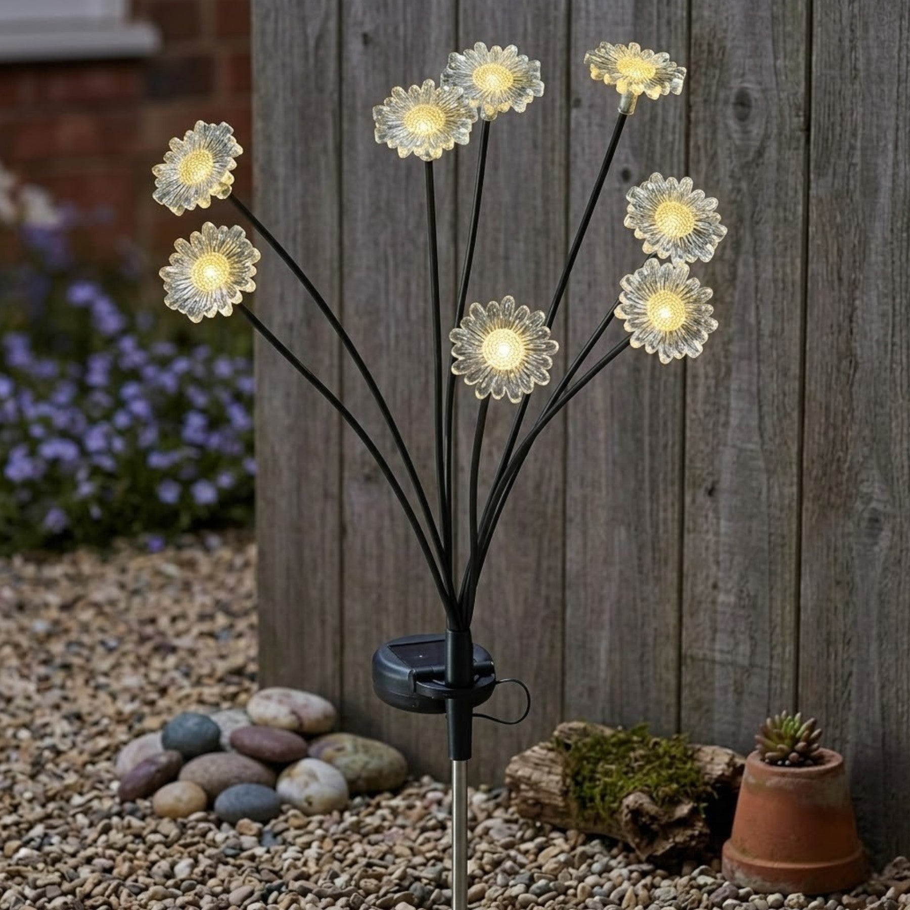 8 Stem Daisy Flora Solar Stake Light