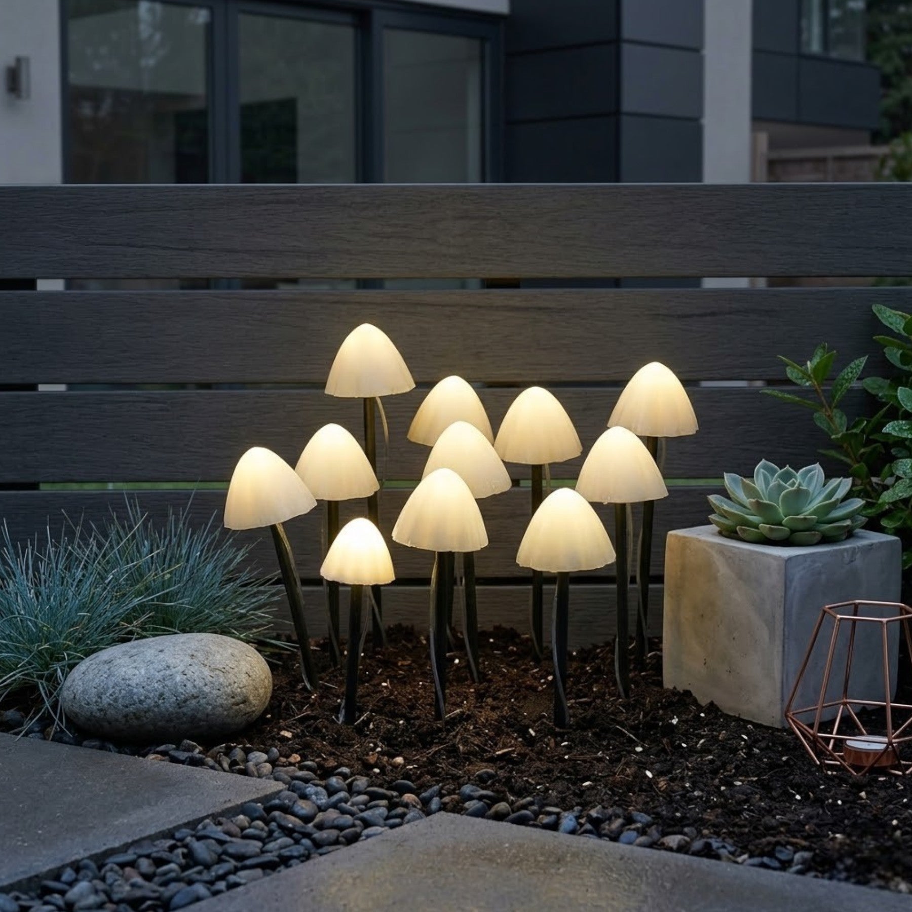 Lumi 10 Pack Solar Mushroom Stake Lights