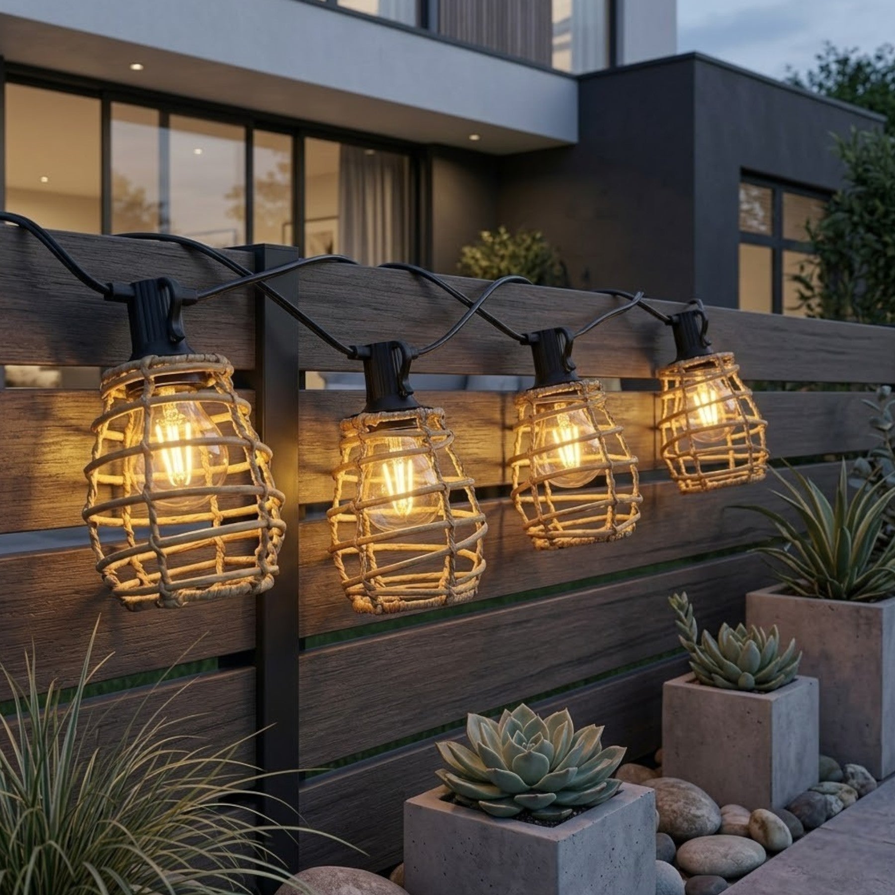 Lumi 10 Pack Rattan Solar String Lights