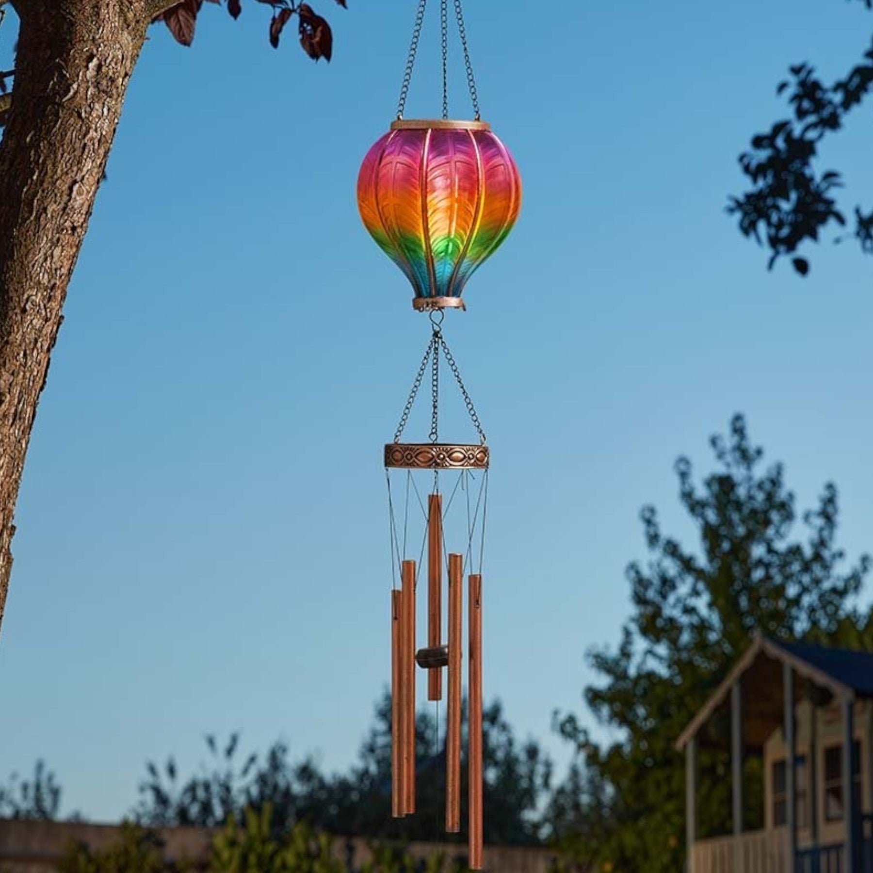 Lunaria Hanging Solar Hot Air Balloon Wind Chime