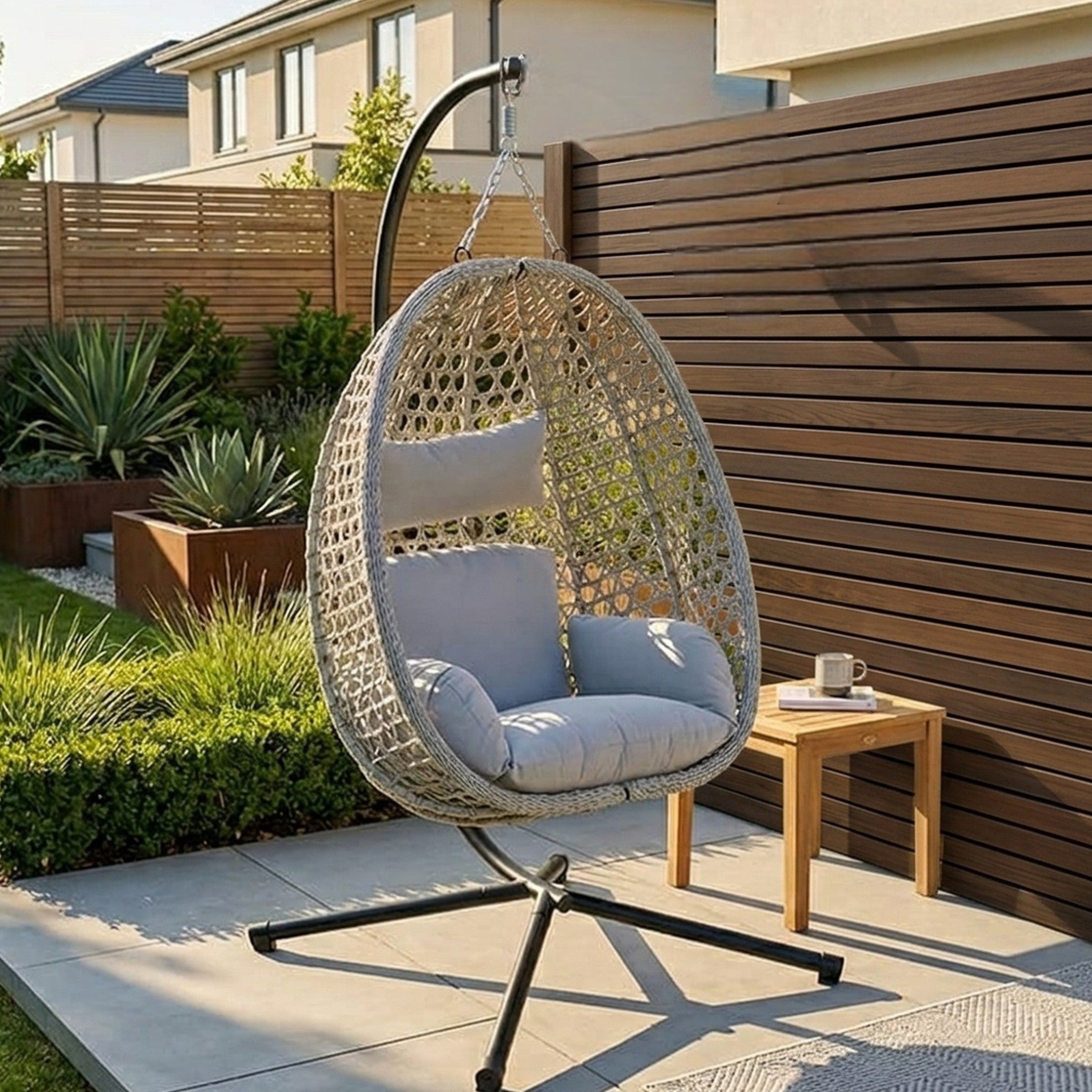 Cairo Contemporary Woven Hanging Egg Chair