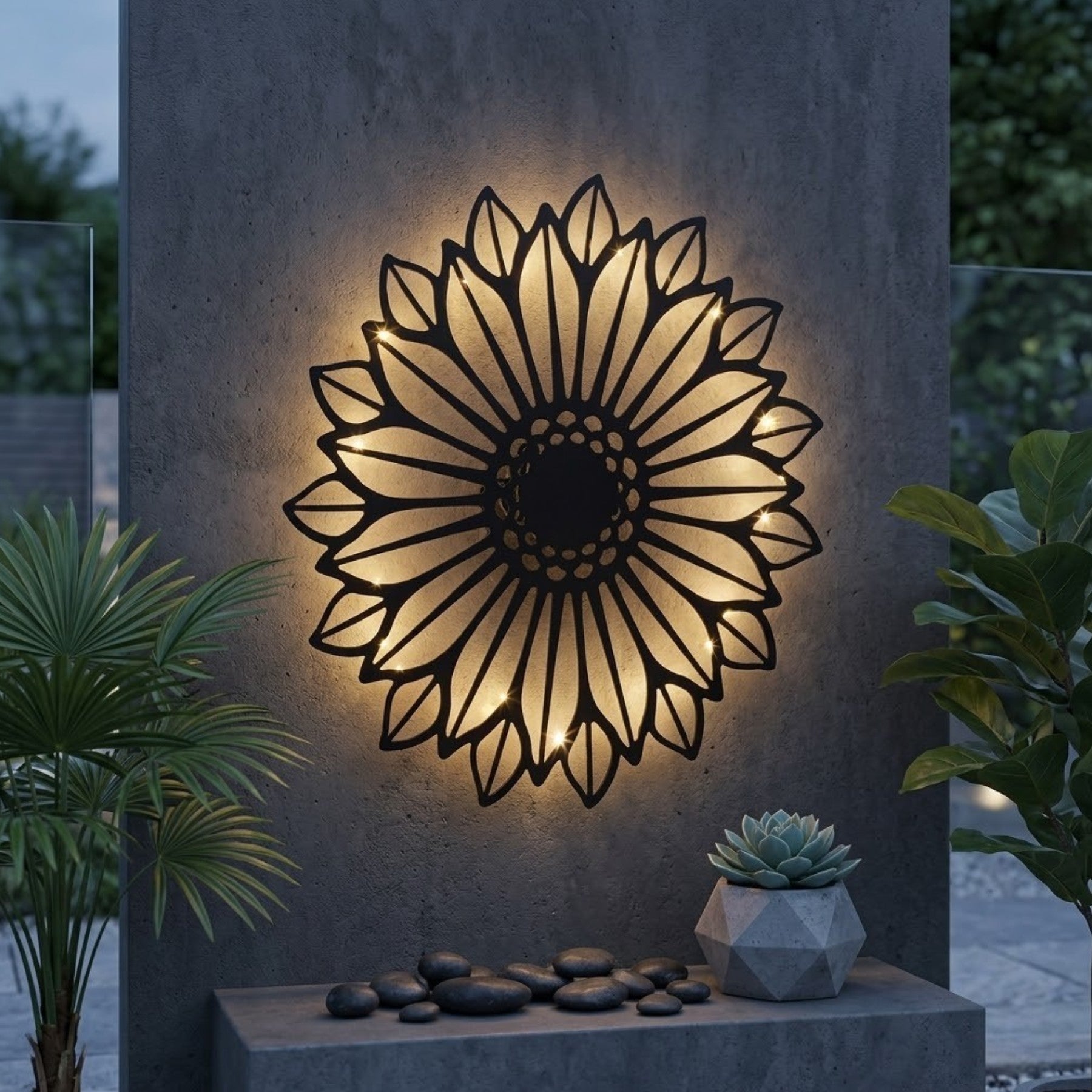 Lunaria Solar Flower Wall Art Light