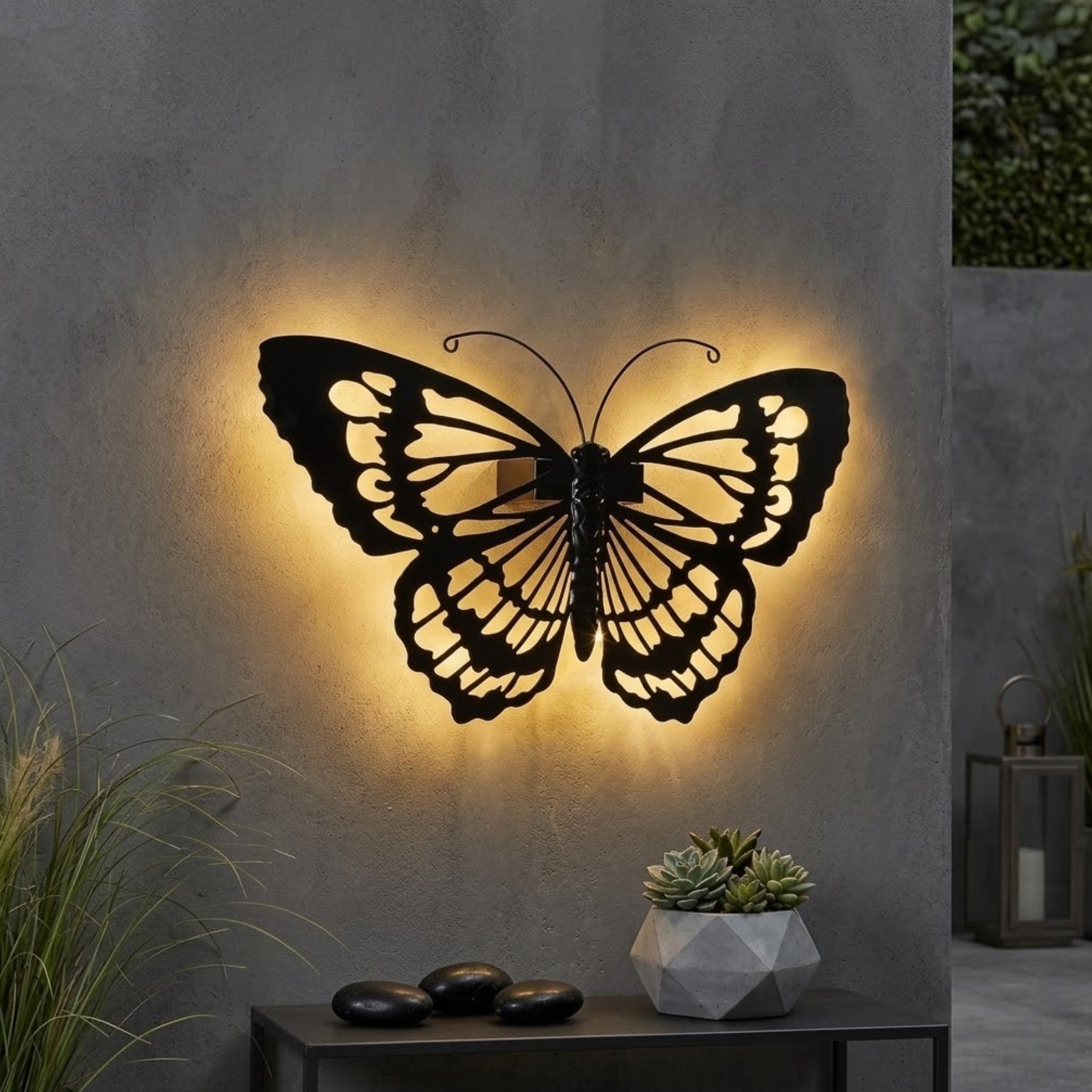 Monarch Butterfly Solar Wall Art Light