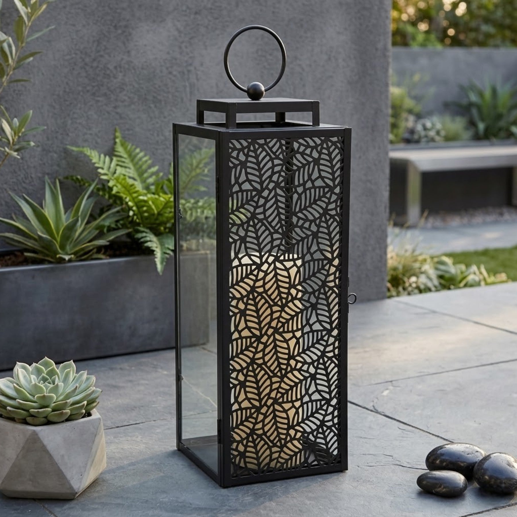 Lunaria Tall Leaf Urban Garden Lantern