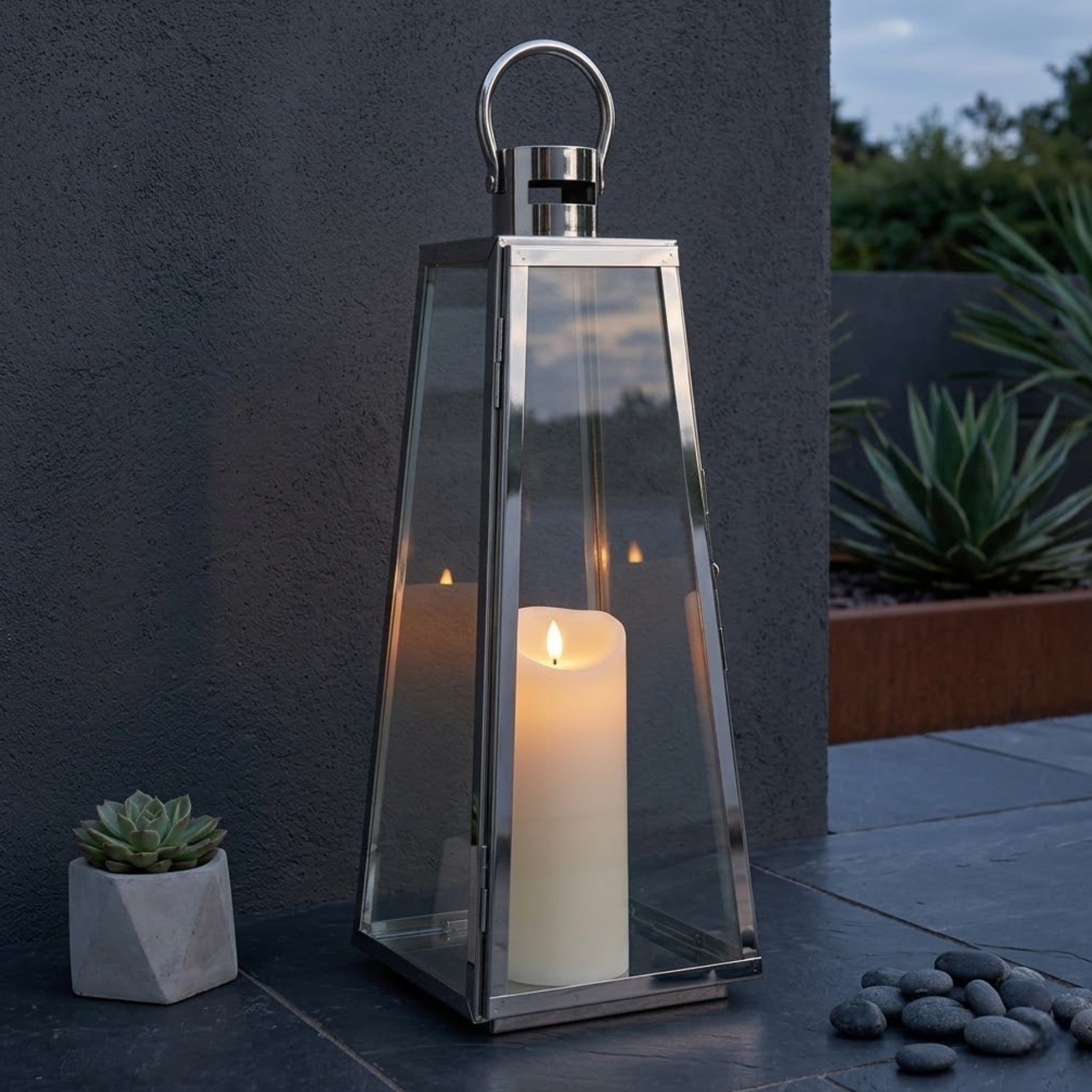 Lunaria Tapered Classic Steel Candle Lantern