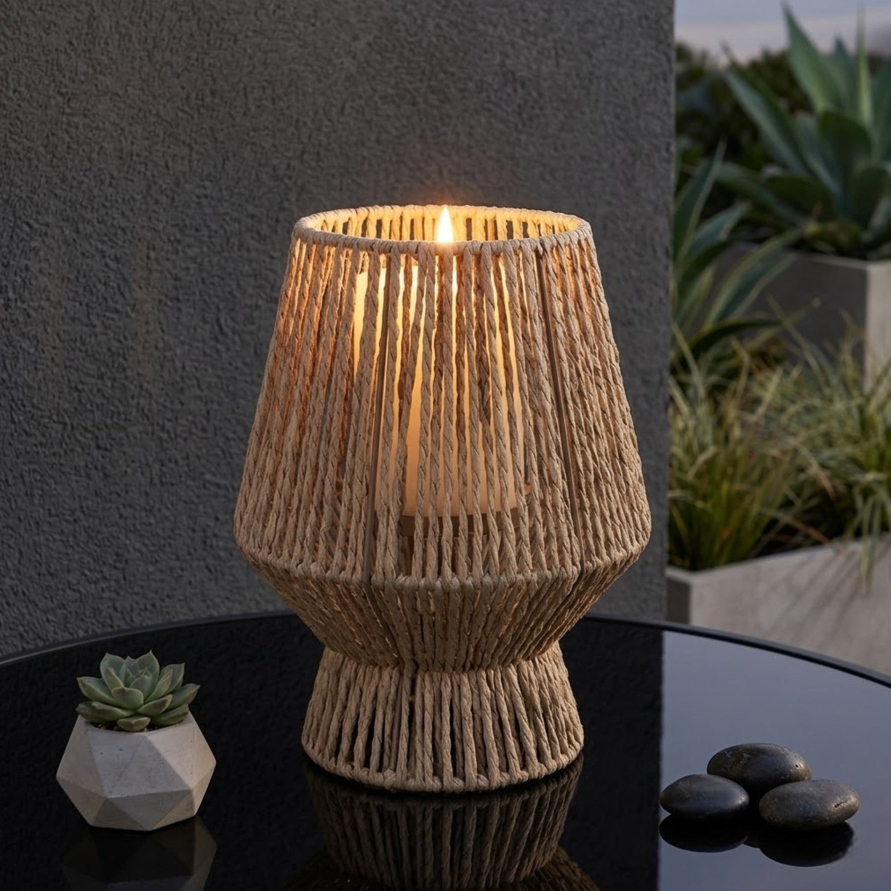 Lunaria Braided Paper Garden Lantern