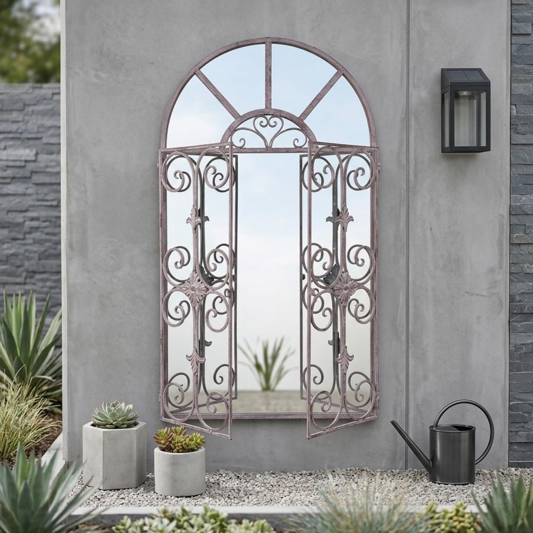 Brixton Wrought Iron Garden Mirror
