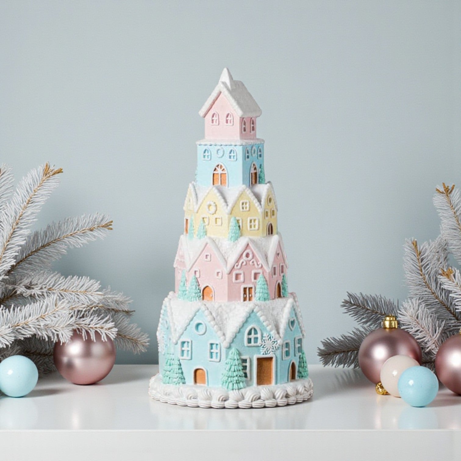 Pastel Gingerbread Tower House Decoration