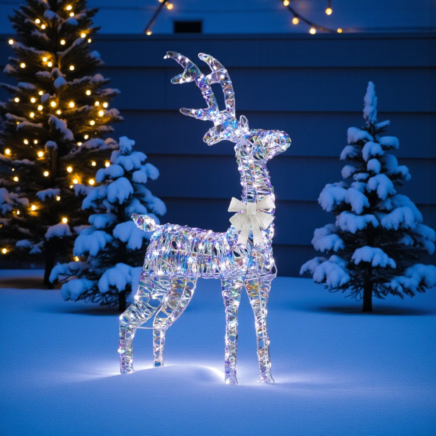 1.1m Iridescent Light Up Reindeer