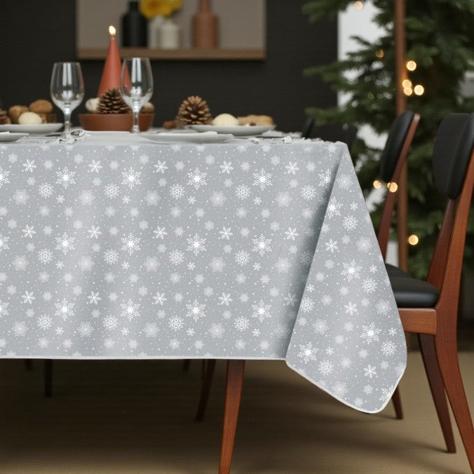 Snowflake Wipe Clean Christmas Tablecloth