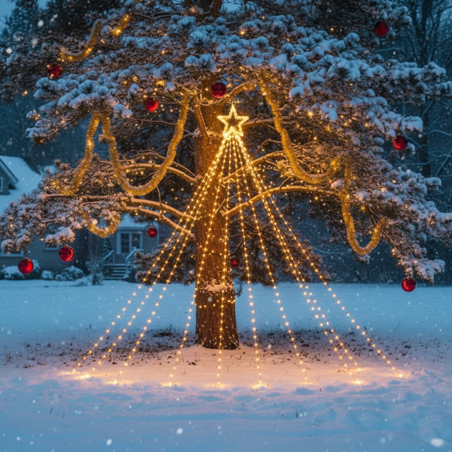 3m Cascading Warm White Shooting Star