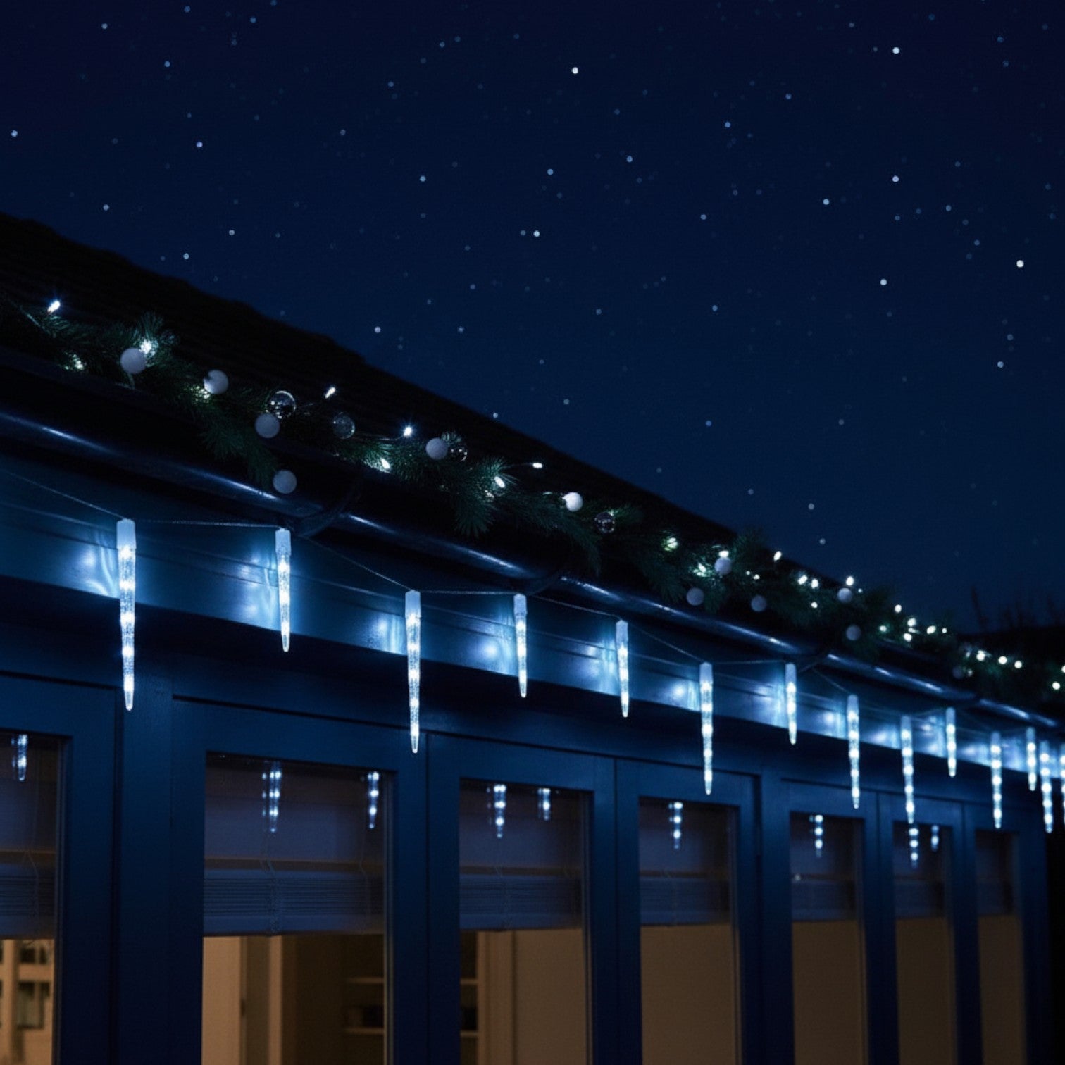 Set Of 10 Inlit Icicle String Lights