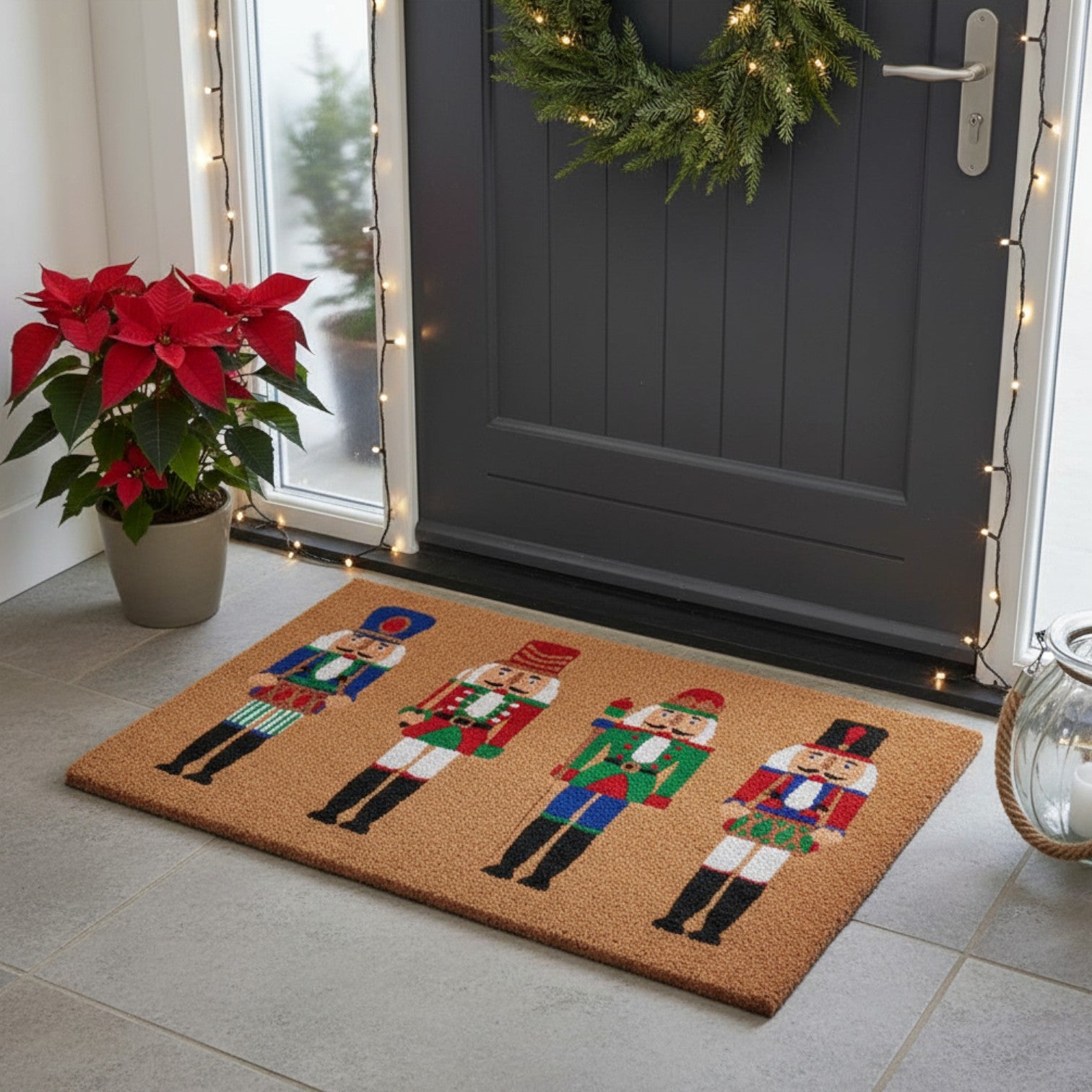 Nutcracker Christmas Coir Door Mat
