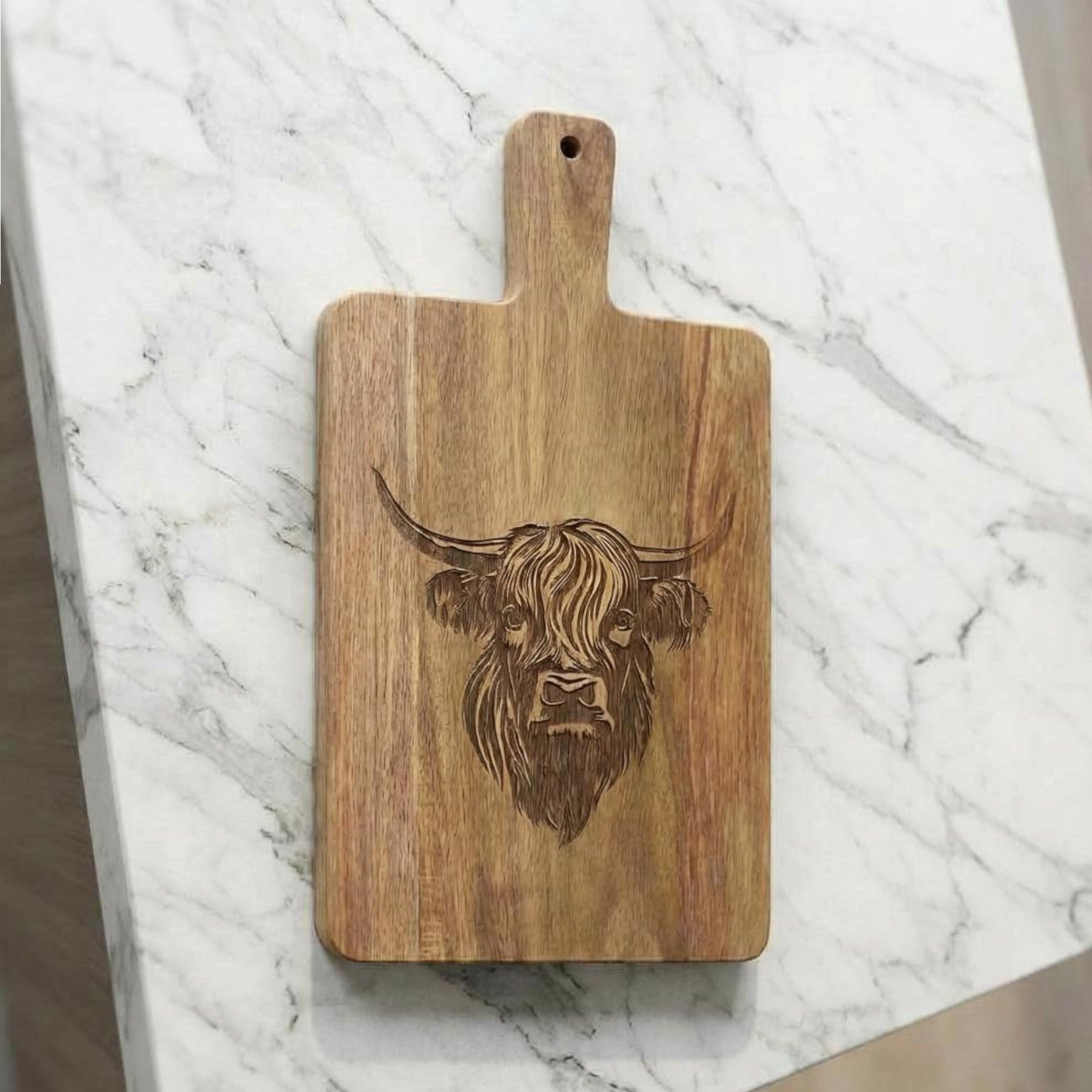 Highland Cow Wooden Cutting Board