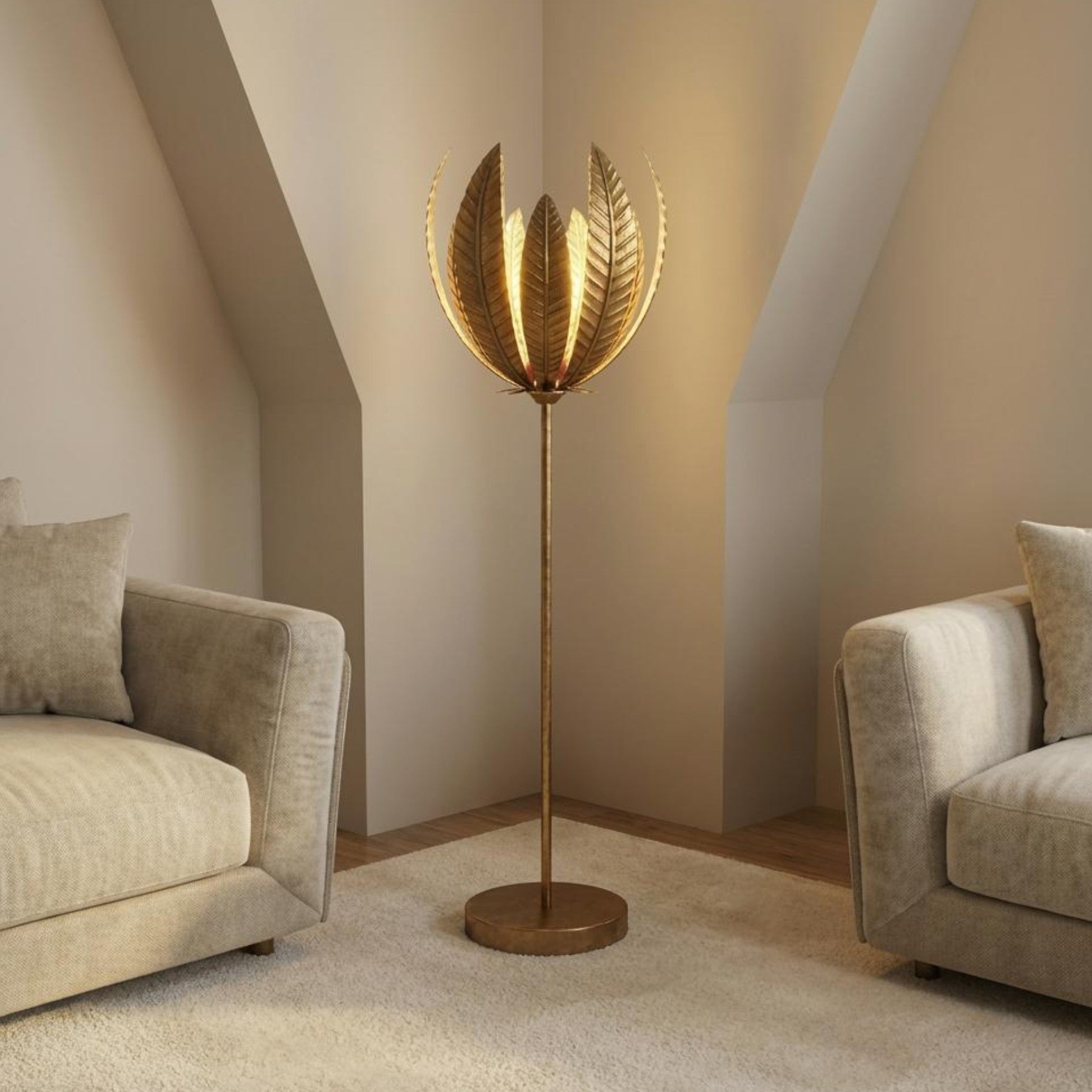 Botanica Gold Leaf Standing Lamp