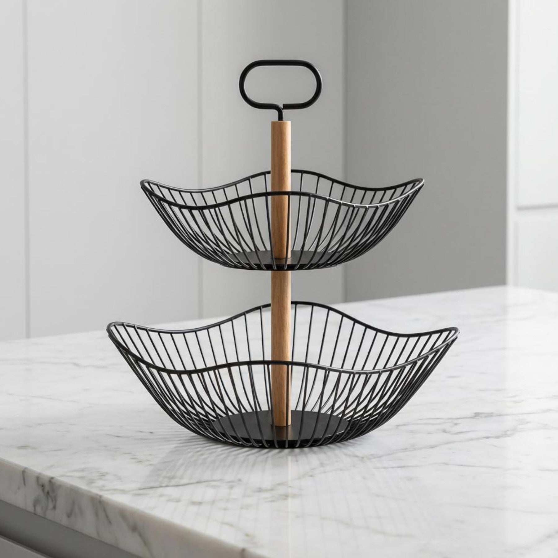 Urban Black Two Tier Storage Basket