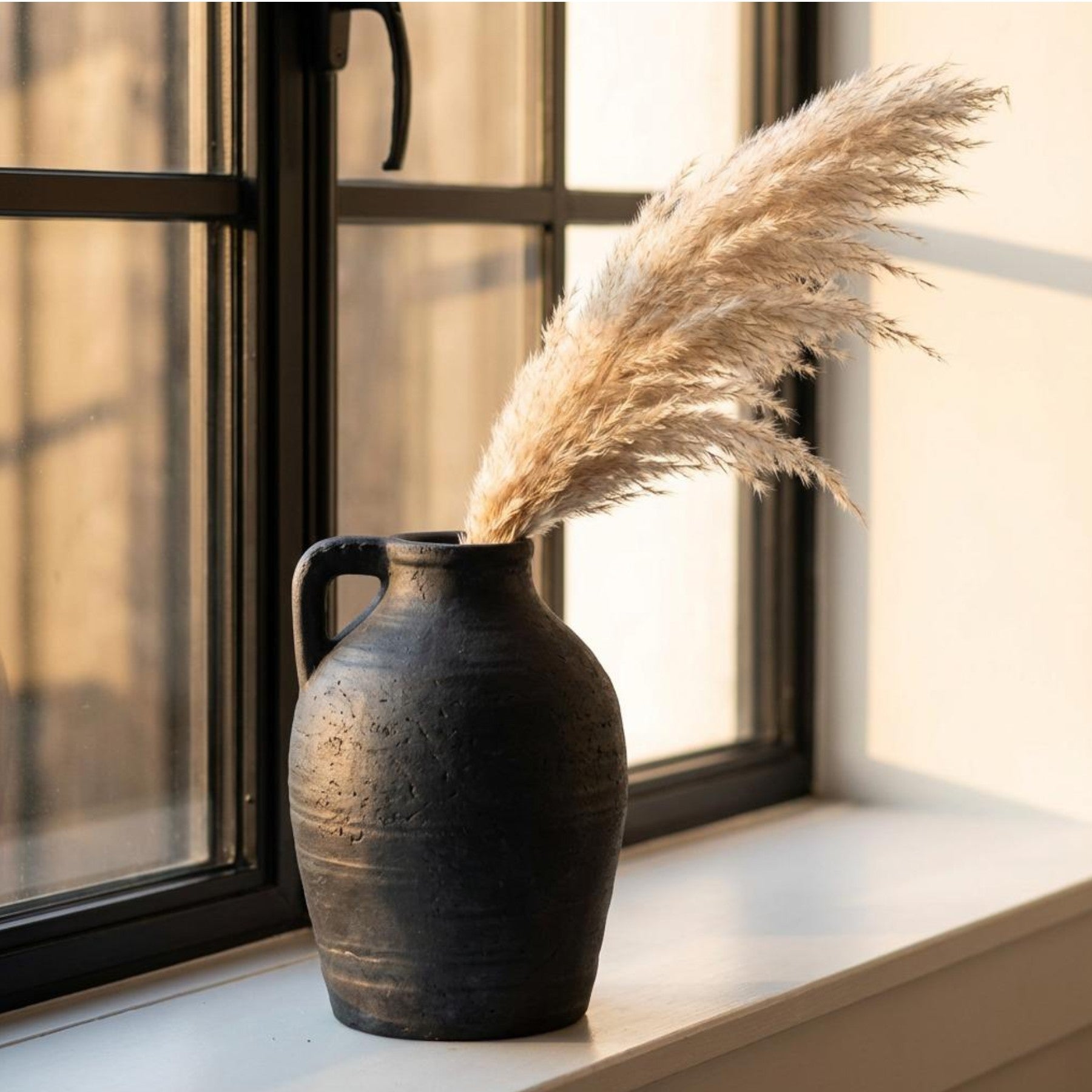 Ellie Roman Charcoal Jug Vase
