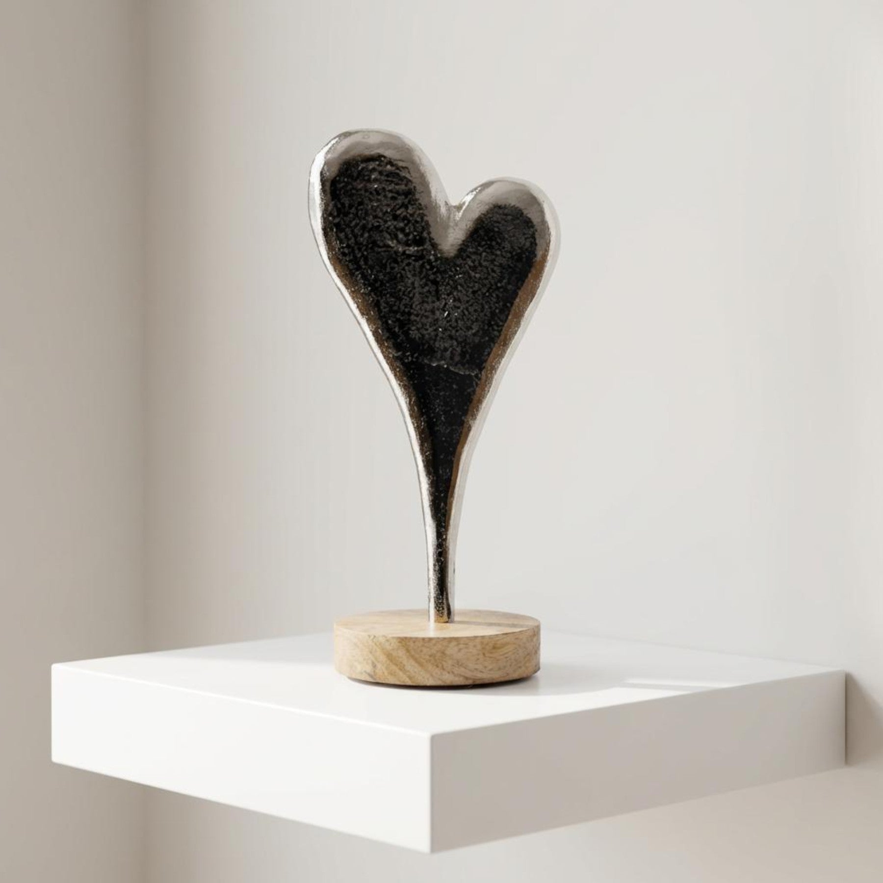 Heart On Wooden Base Ornament