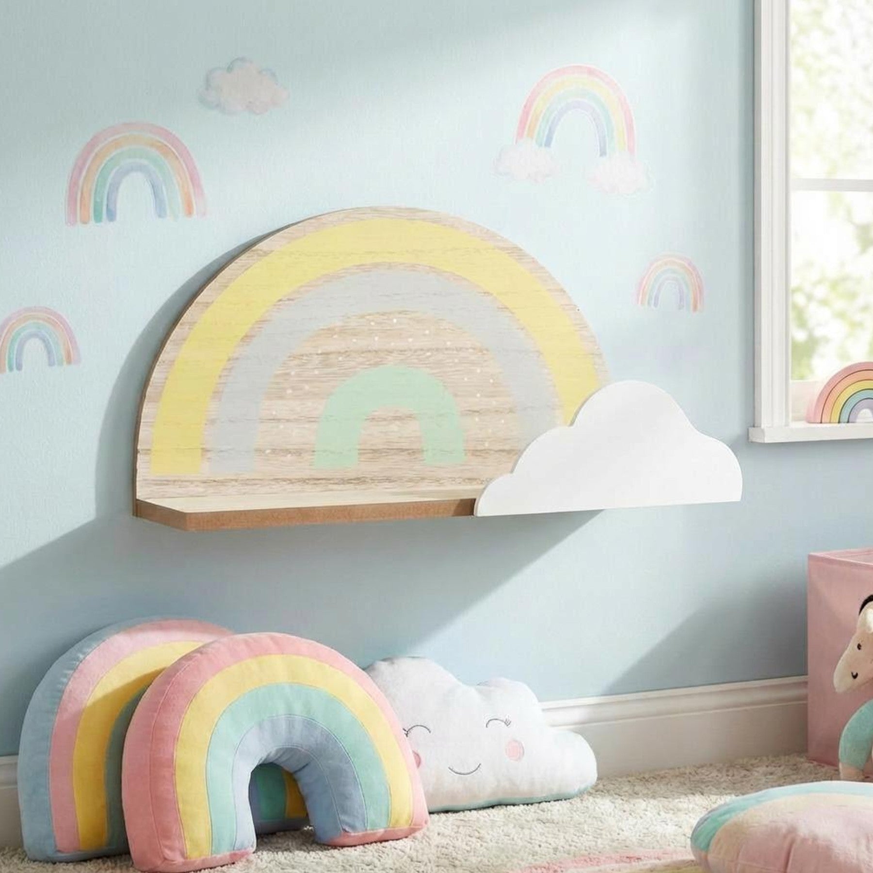 Floating Rainbow Cloud Shelf