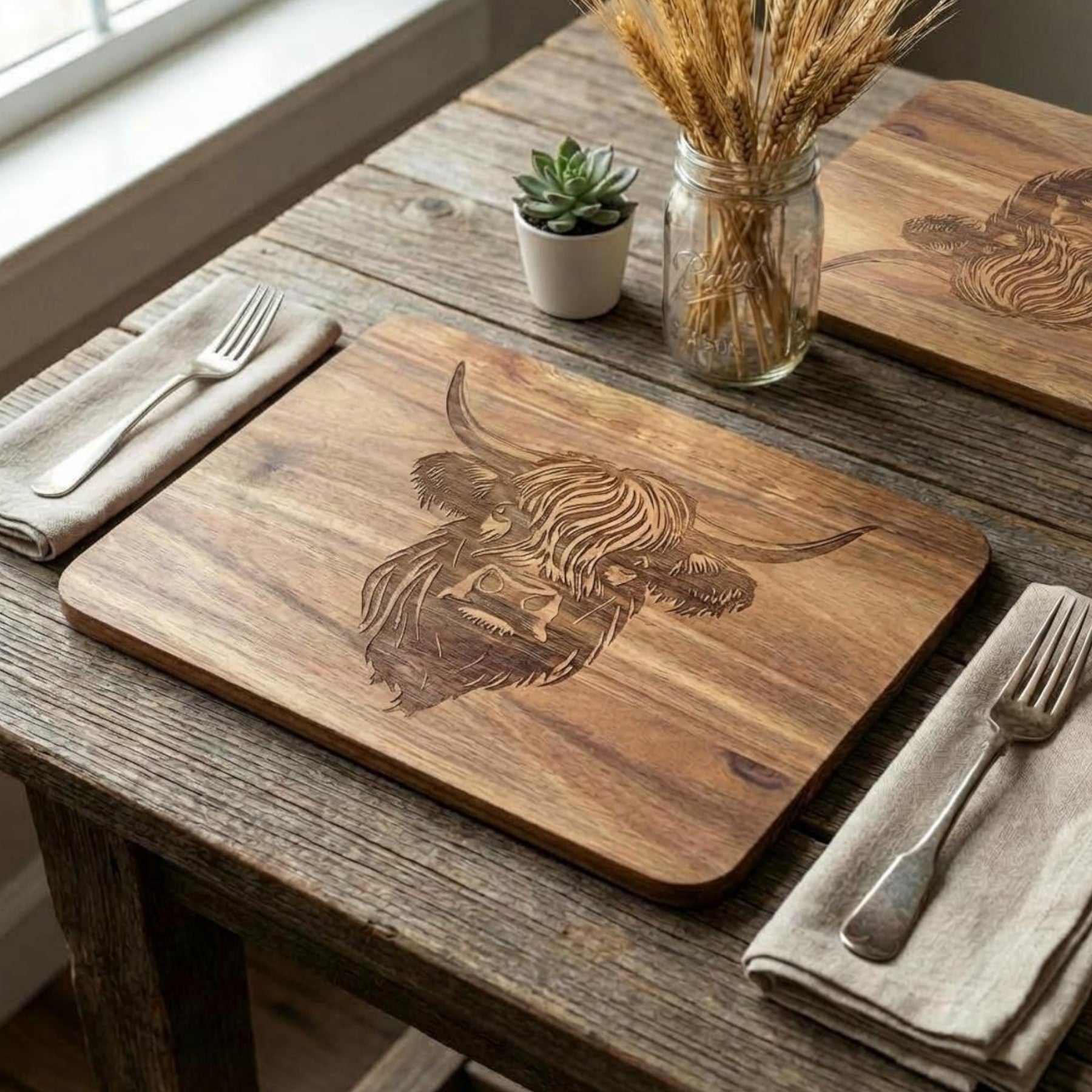 Set Of 2 Highland Cow Placemats