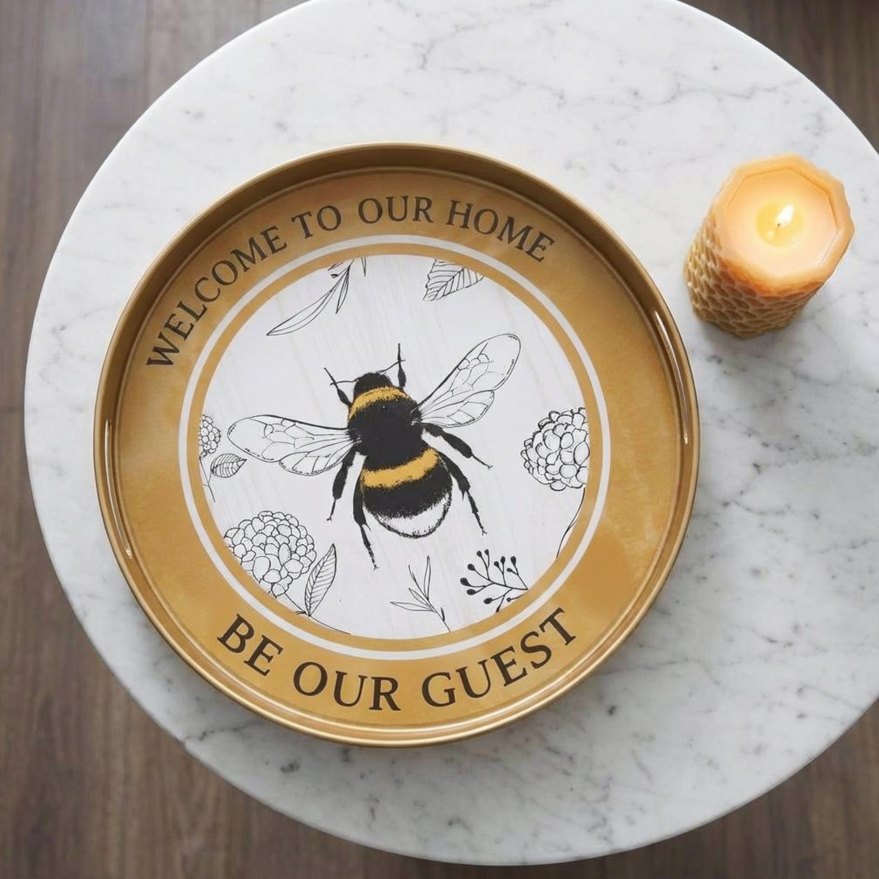 Welcome To Our Home Bee Tray