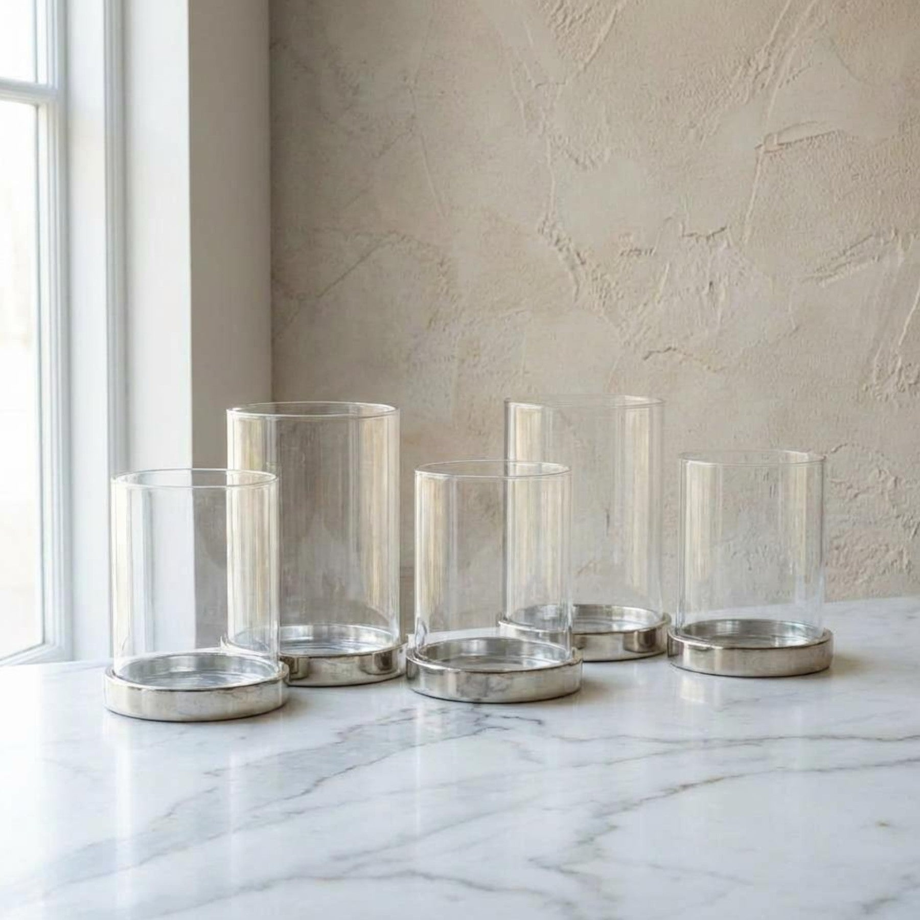 Contemporary Glass Candle Holder Display