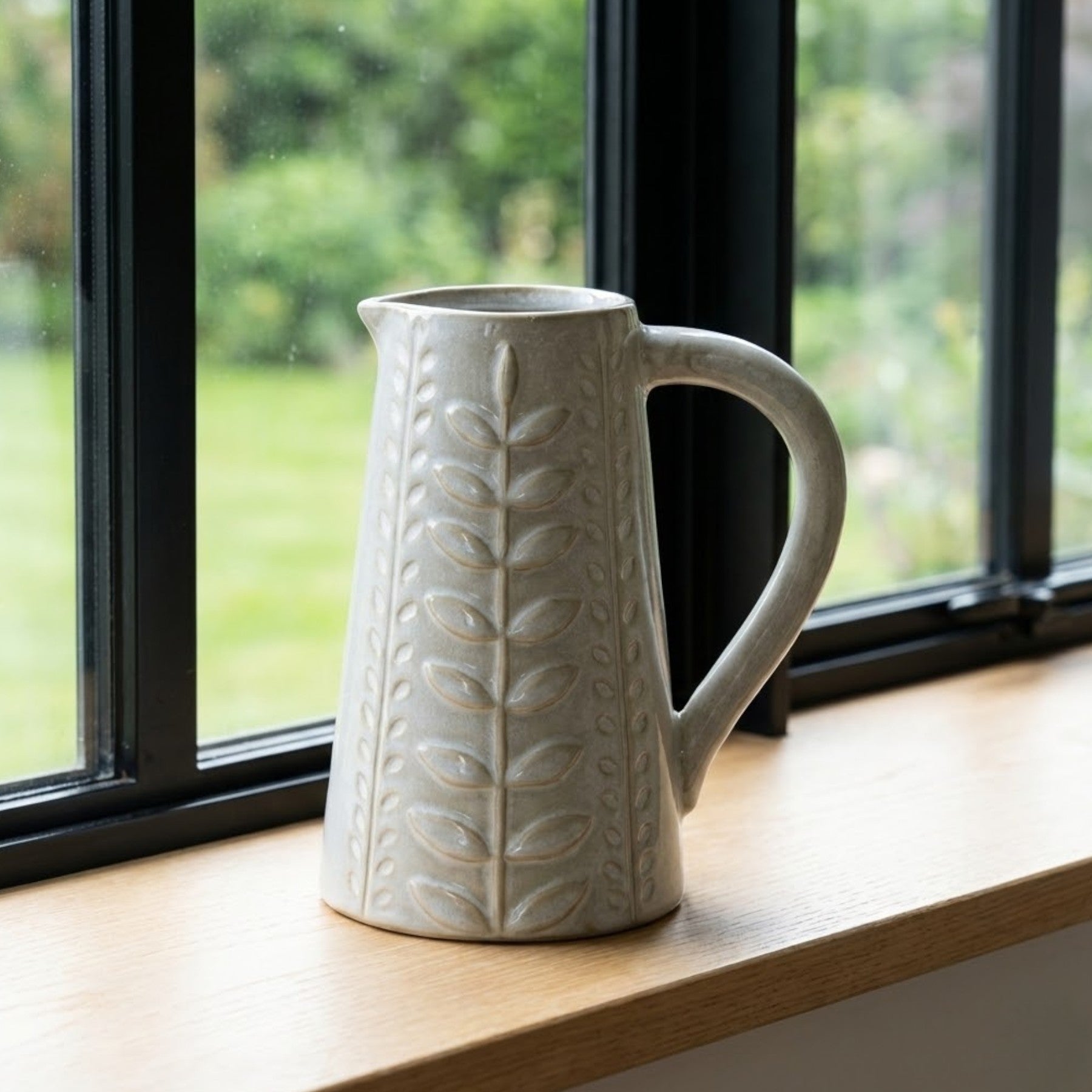 Arborea Embossed Leaf Jug