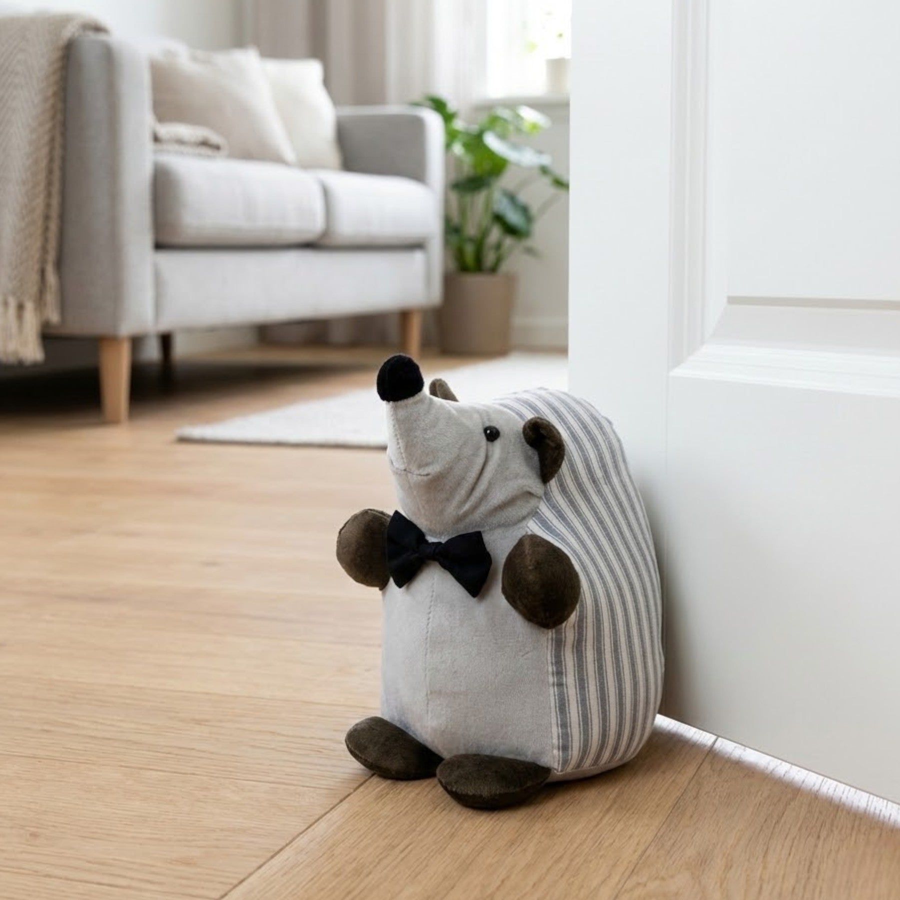 Smart Striped Hedgehog Doorstop
