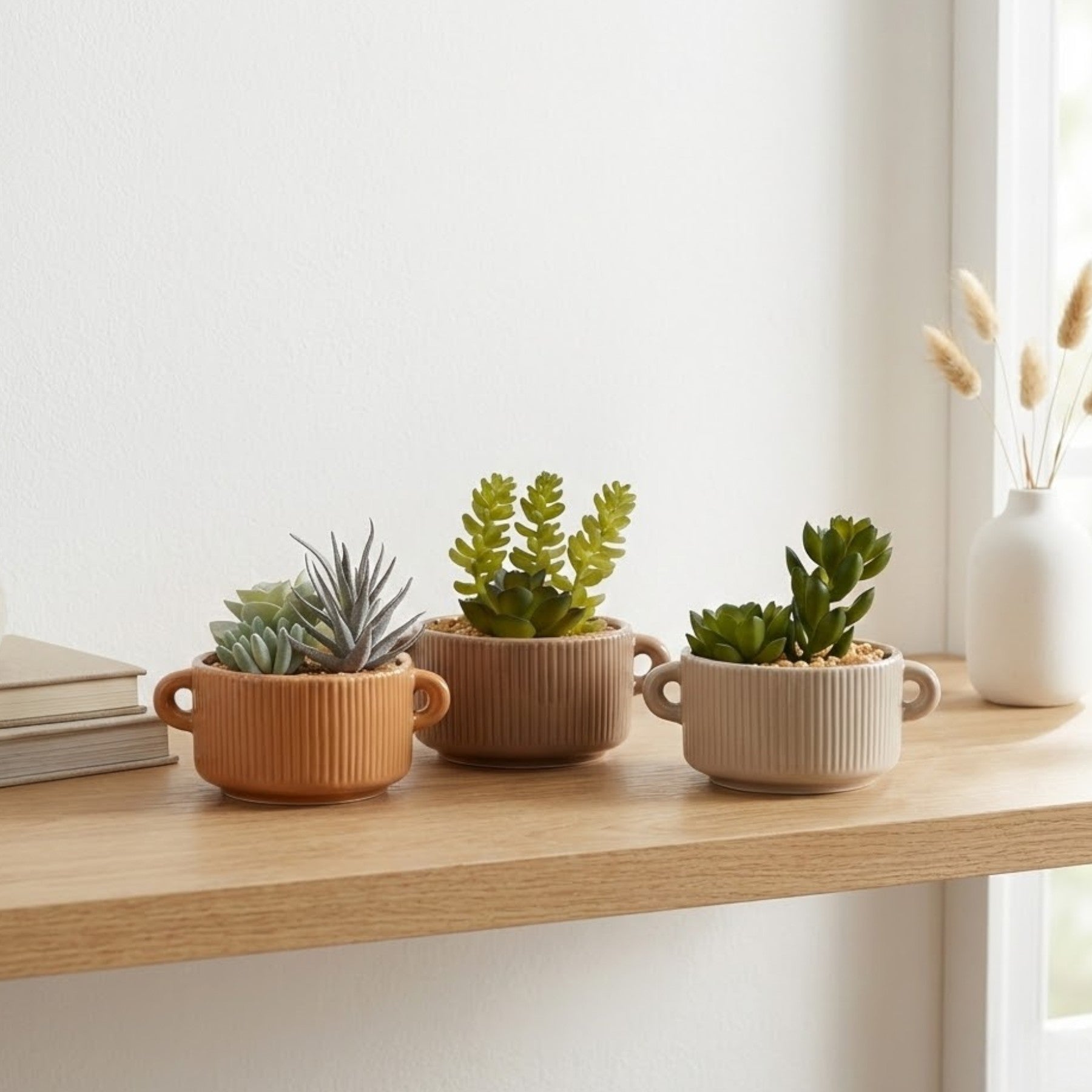 3 Pack Artificial Succulents In Pot
