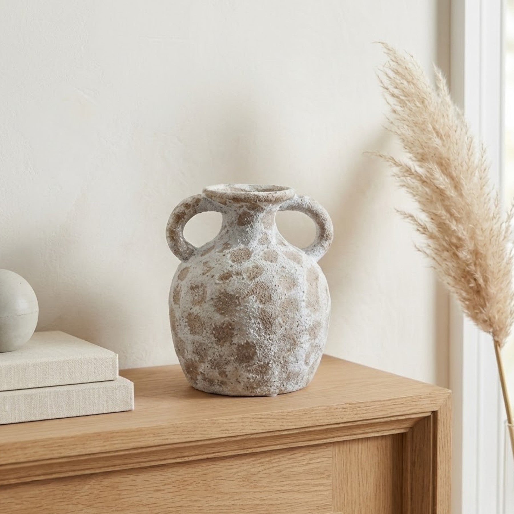 Aged Stone Amphora Style Vase