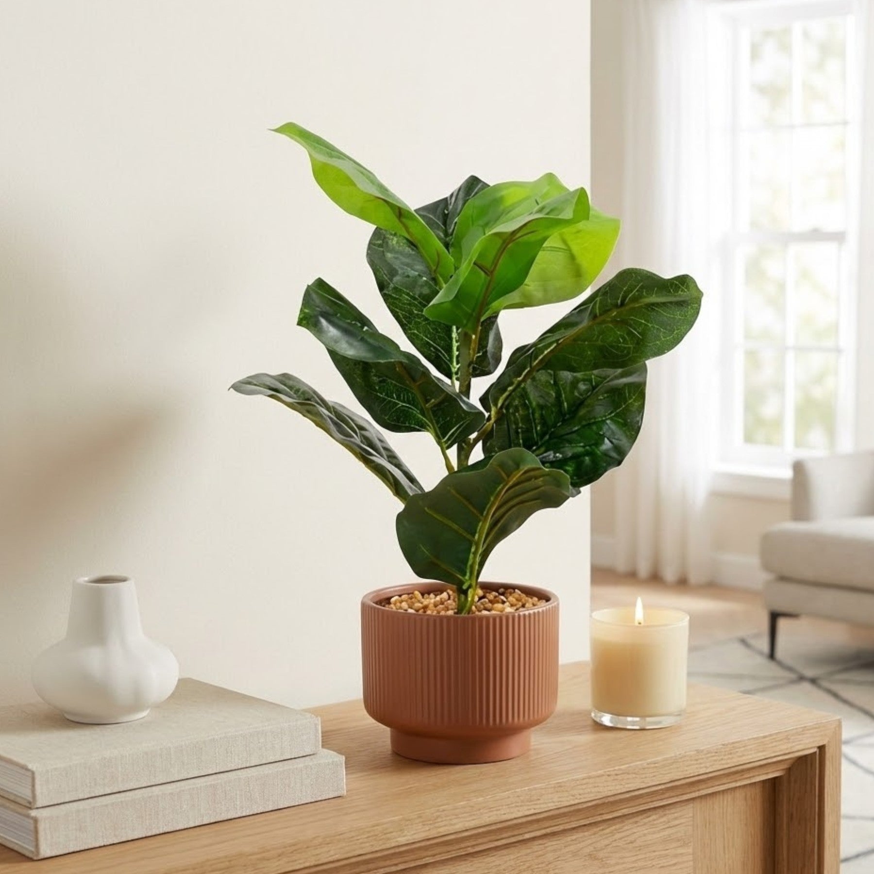 Artificial Fiddle Leaf Plant In Pot