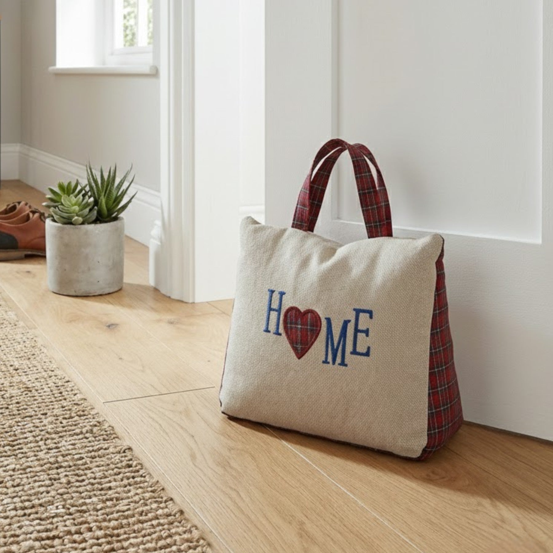 Home Tartan Fabric Doorstop